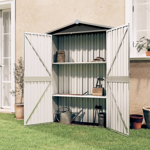 NNEVL Garden Shed Anthracite 107.5x46x183 cm Galvanised Steel