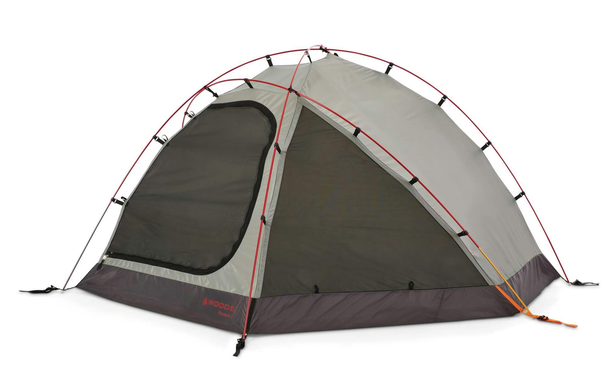 Woods Pinnacle 4-Season, 2-Person Lightweight Camping Dome Tent w/ Vestibule, Rain Fly & Carry Bag