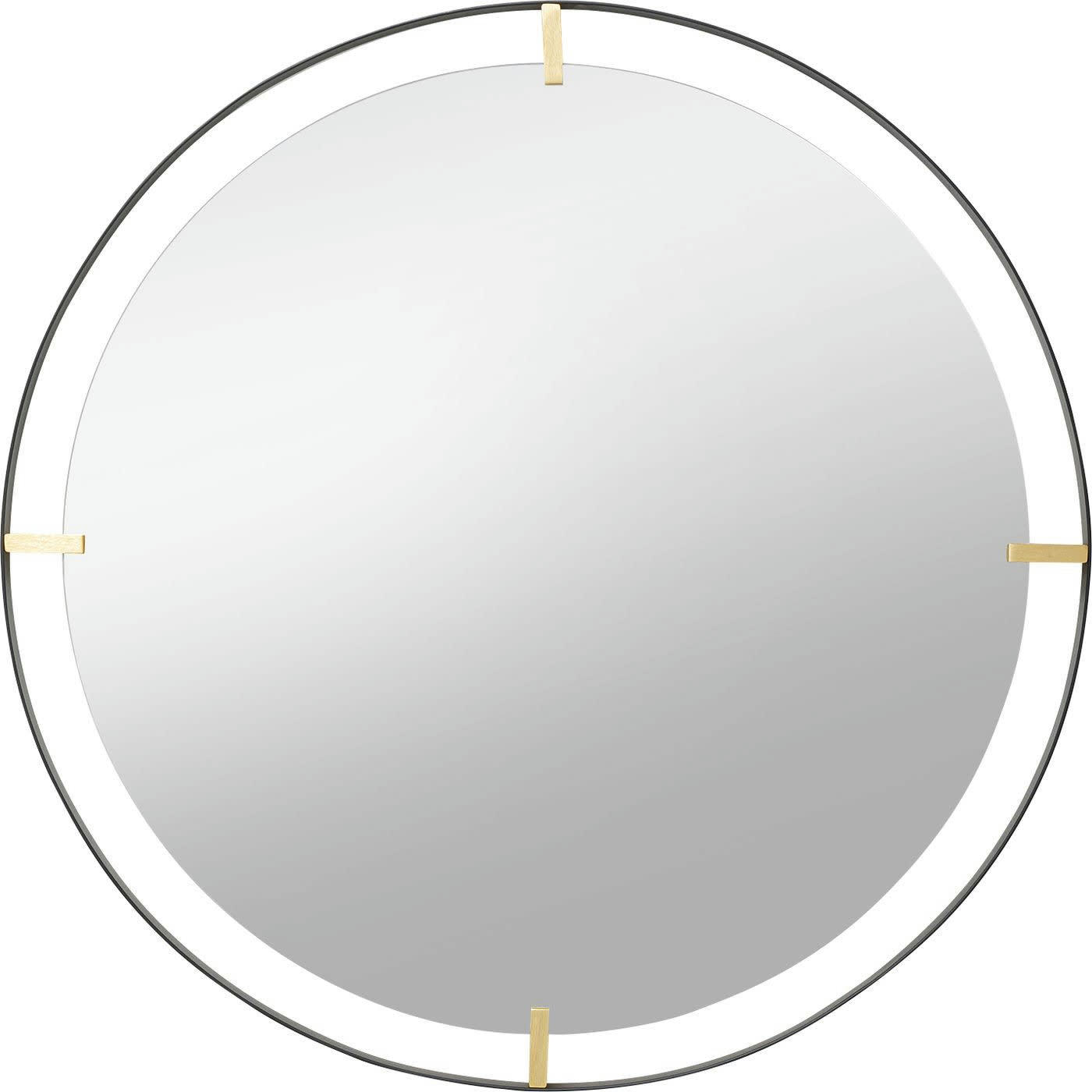 BETSY - Miroir rond double cadre en acier noir et doré D90