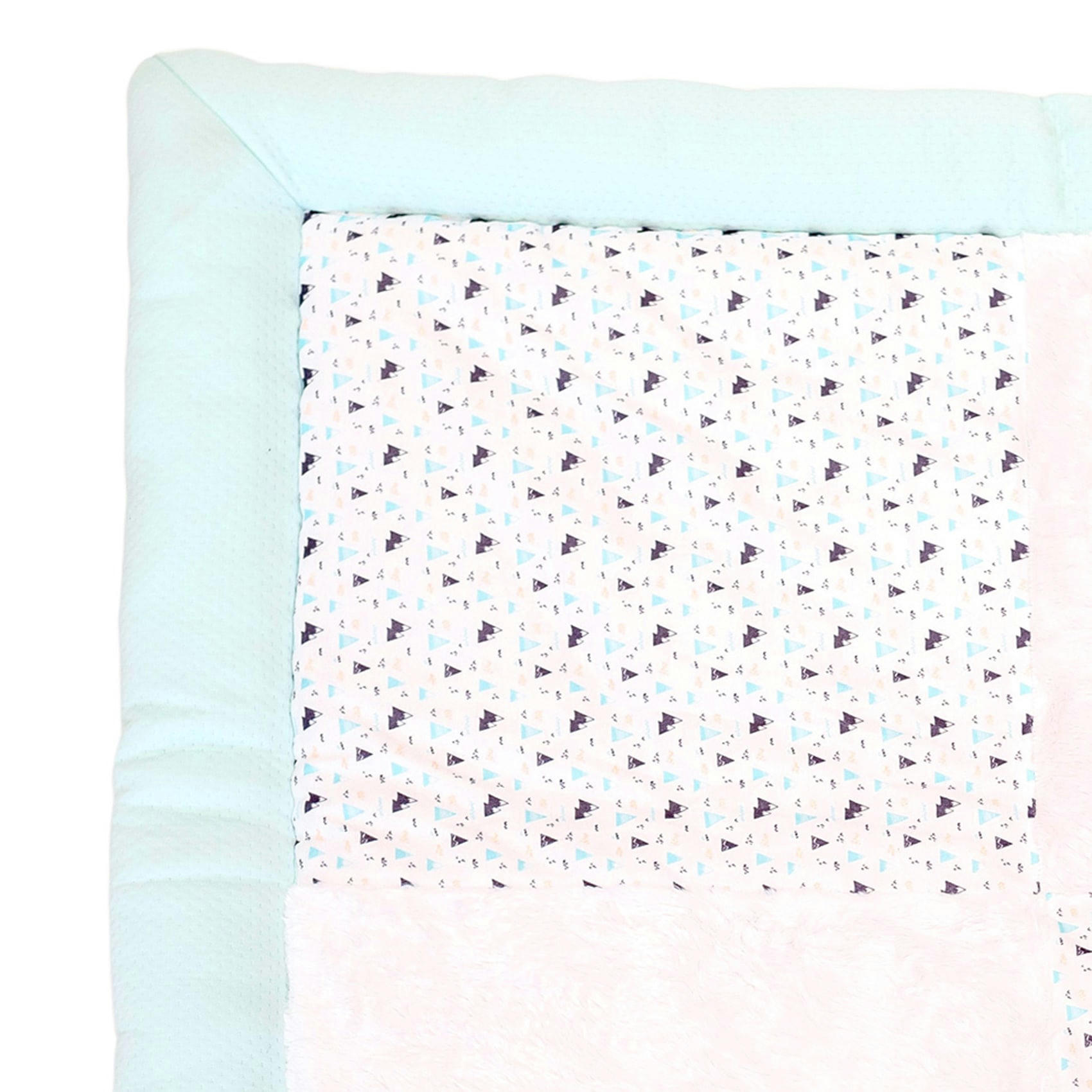 - Tapis de parc bébé Blanc/Aqua 100x100 antidérapant
