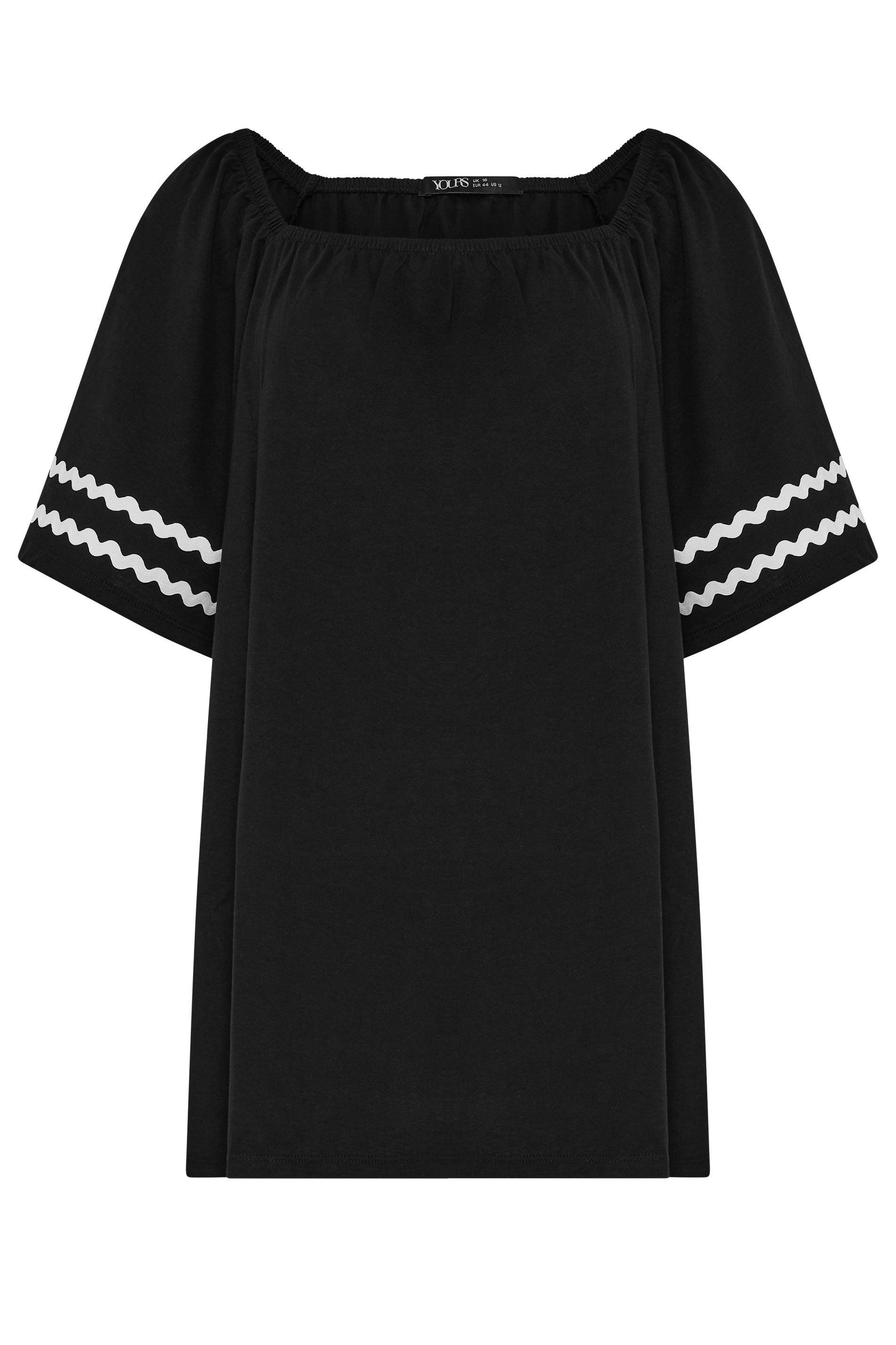 Yours Contrast Trim Square Neck T-Shirt