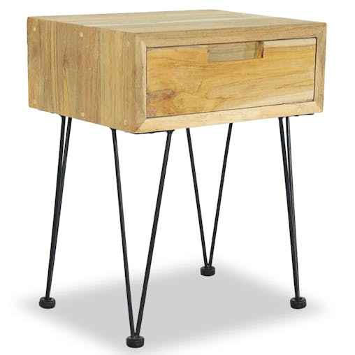 NNEVL Bedside Cabinet 40x30x50 cm Solid Teak