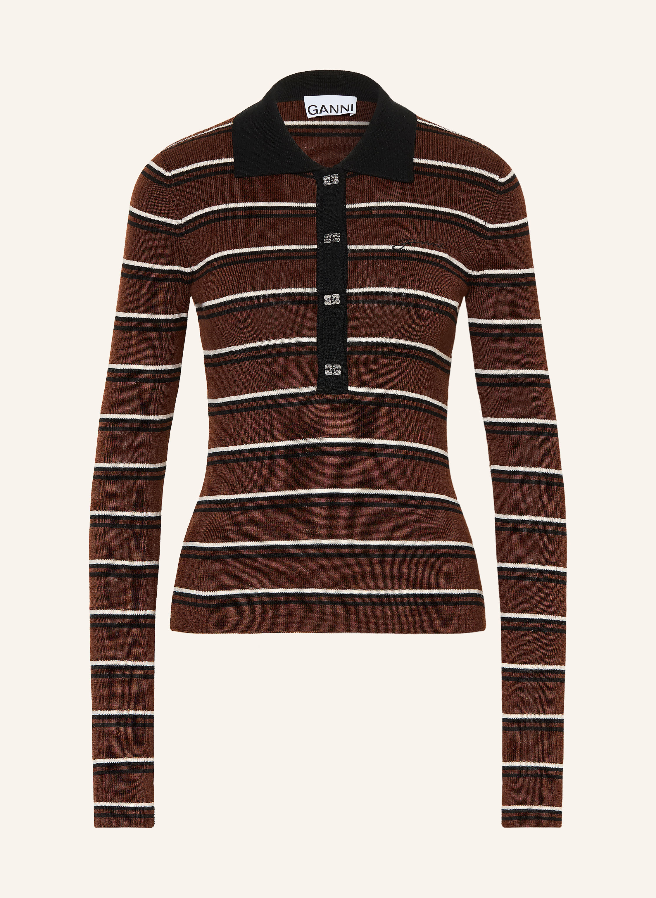 GANNI Strick-Poloshirt