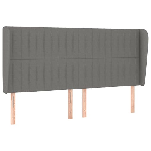 NNEVL Headboard with Ears Dark Grey 163x23x118/128 cm Fabric