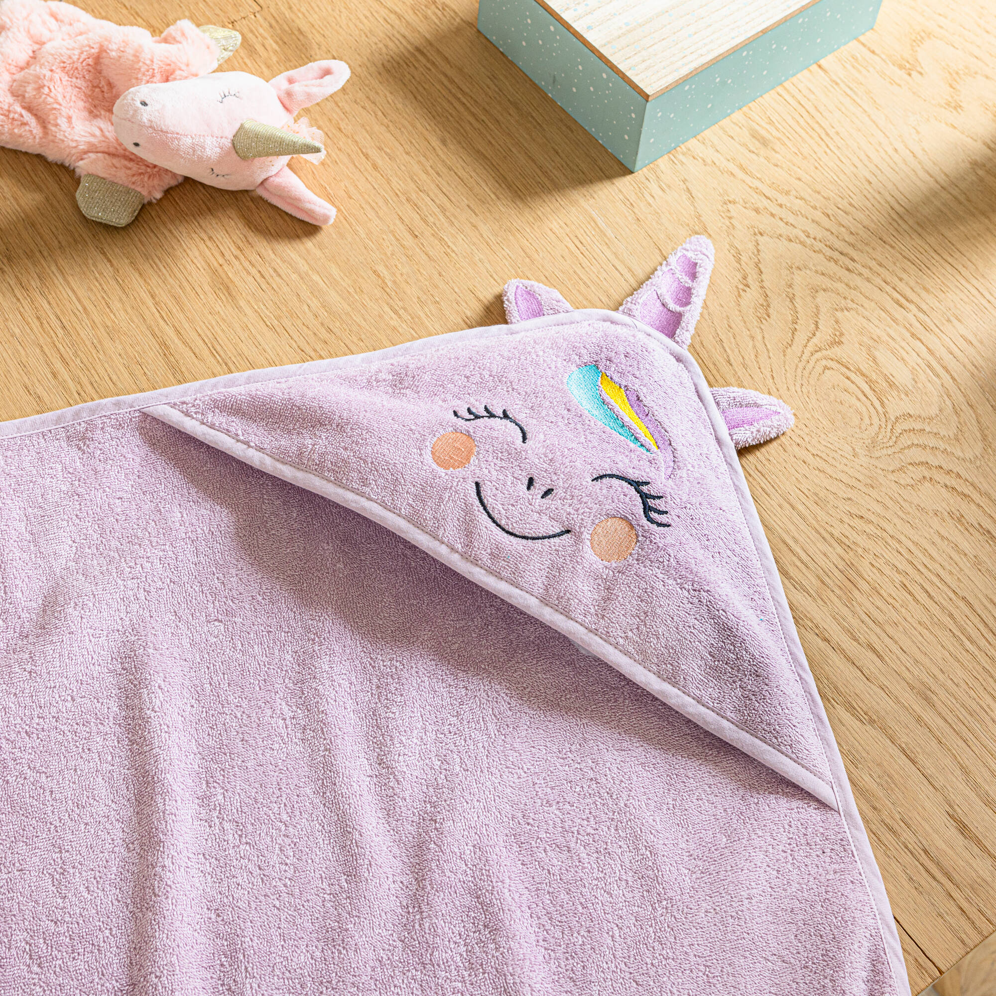 Cape de bain bébé déguisement licorne