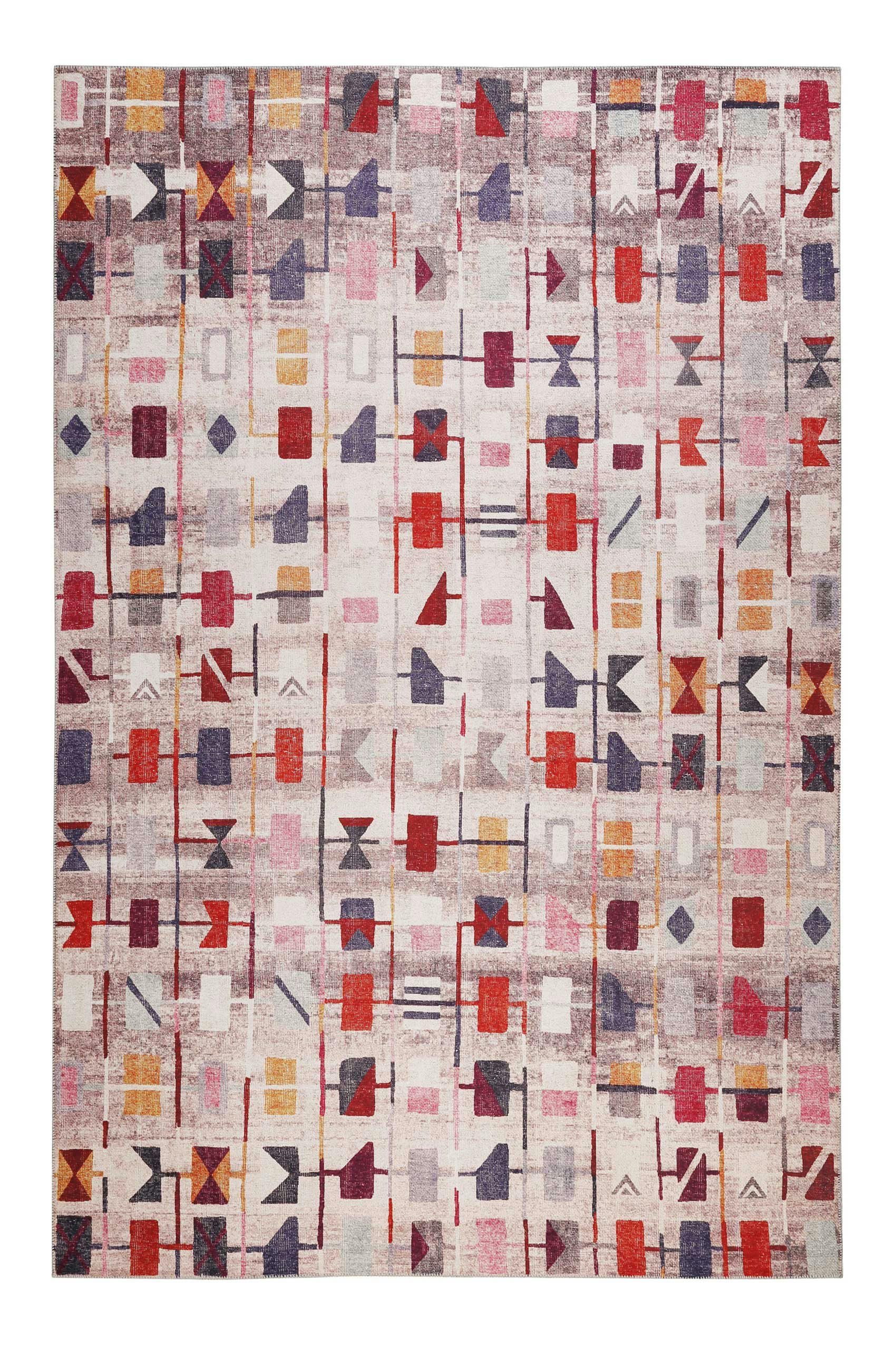 MONOR BEACH - Tapis plat motif géométrique multicolore 160x230