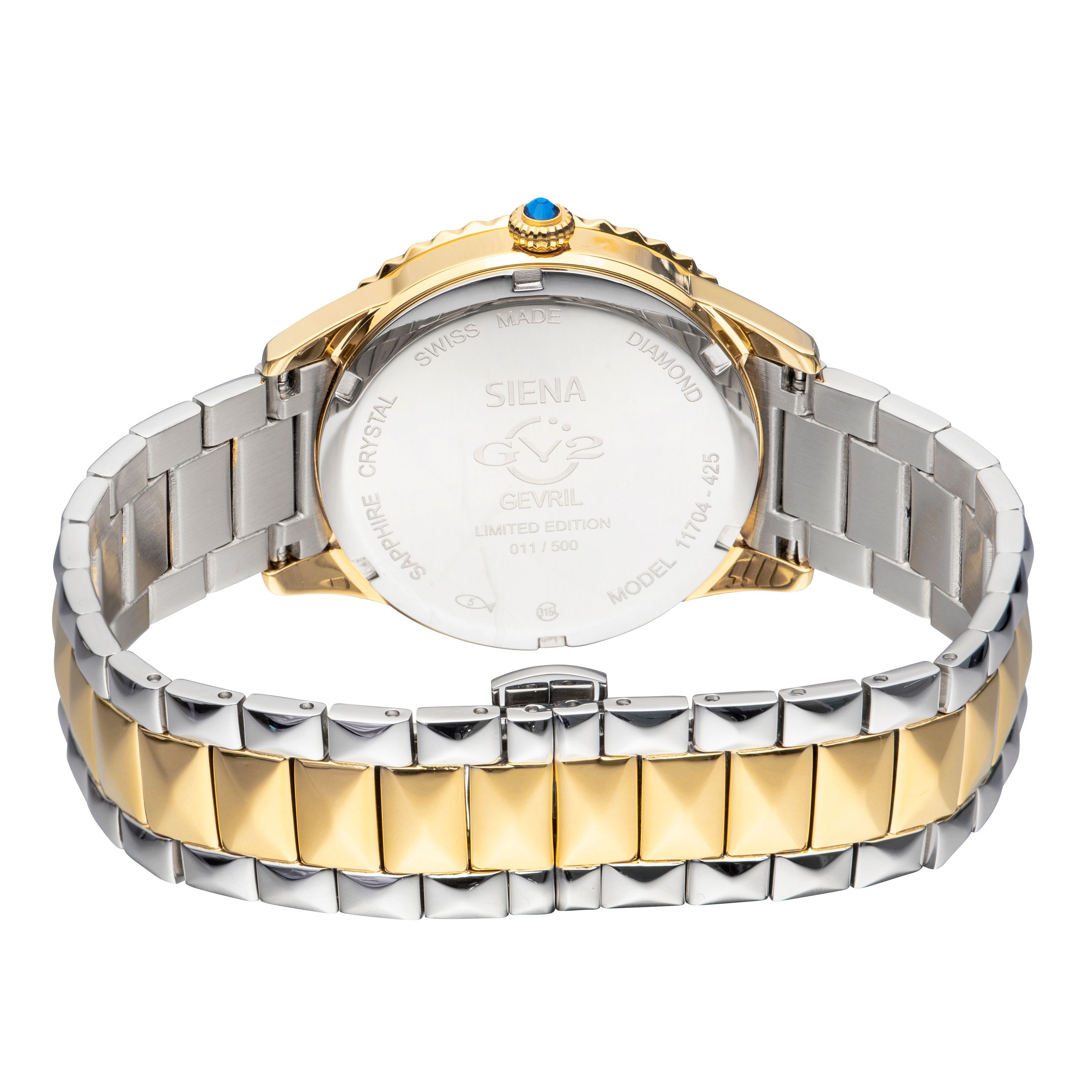 GV2 Siena, Swiss Quartz Watch, Silver Dial, 316L Stainless Steel, and Sapphire Crystal