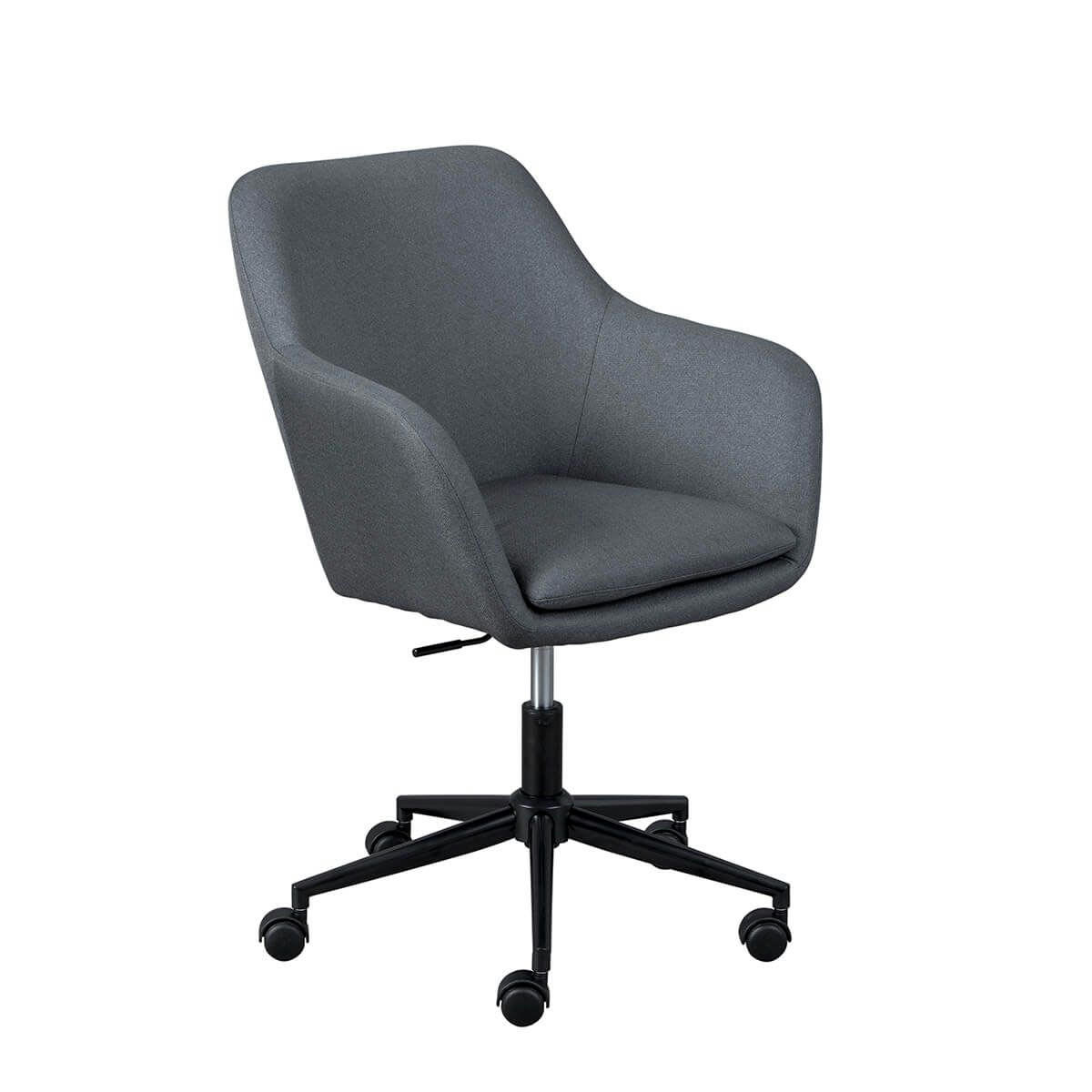 VALKA - Fauteuil  de bureau sur roulettes tissu gris