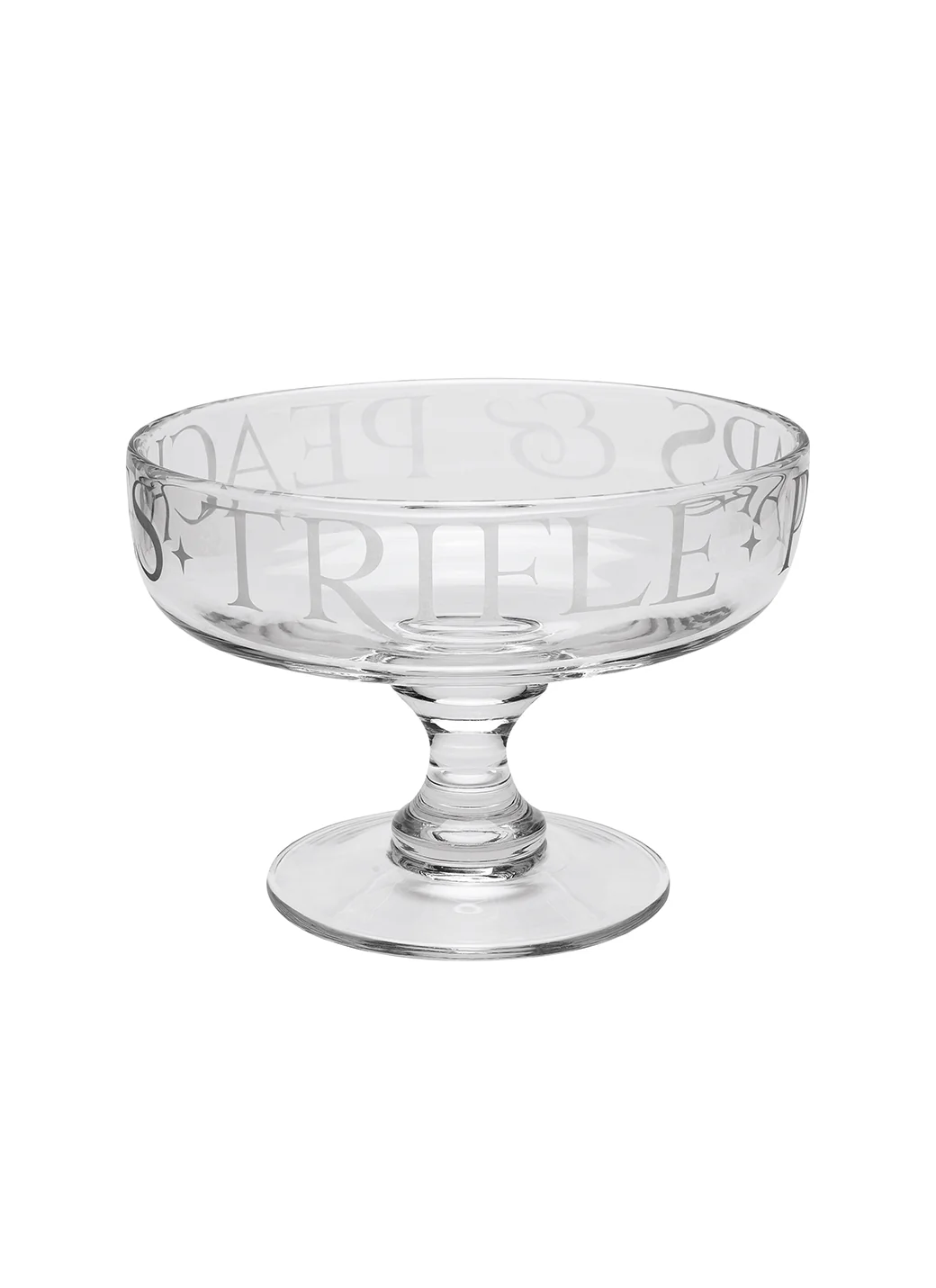 Black Toast Medium Crystal Glass Trifle Bowl
