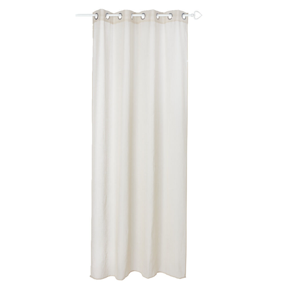 Voilage uni 8 oeillets 135xL240cm - 2 modèles beige ou blanc