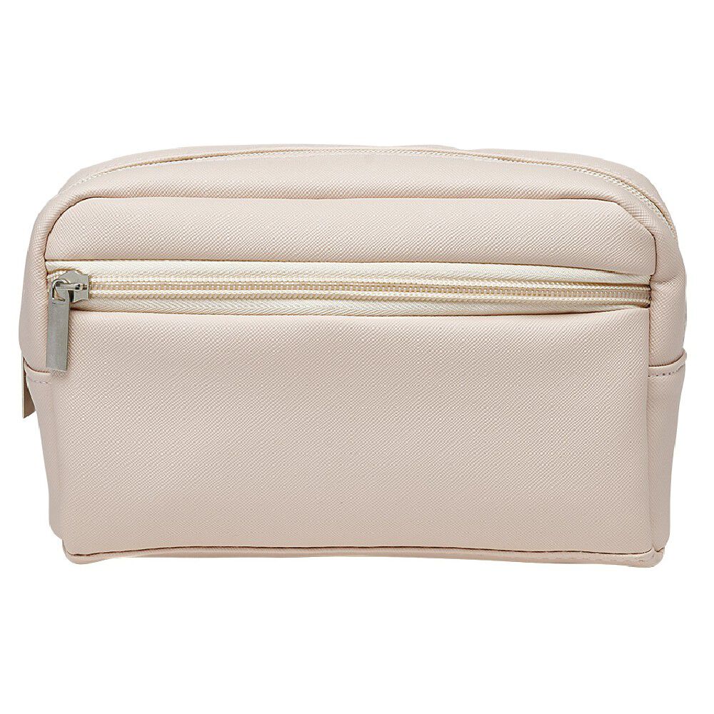 Trousse de toilette simili 20x13xH8cm (2 modèles rose ou argentée)