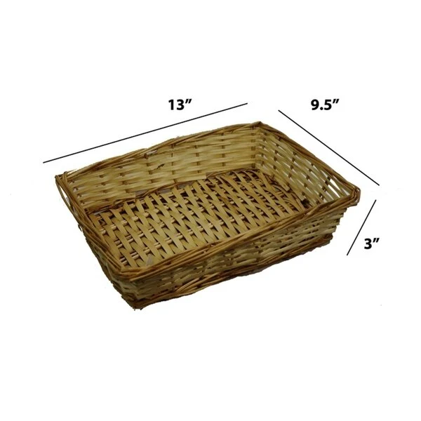 13 Natural willow small rectangle tray ABN5E102-NTRL