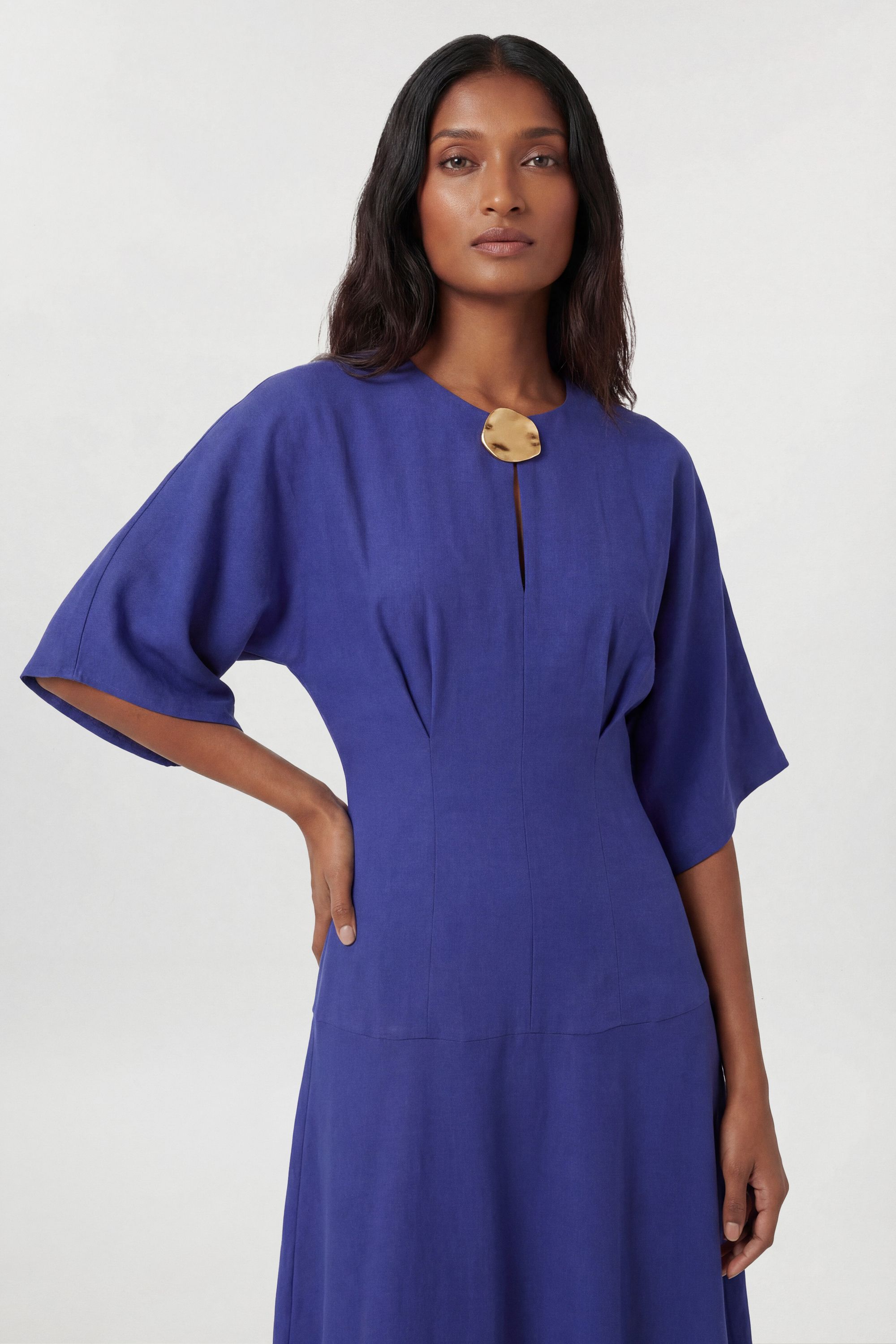 KarenMillen Modal Drop Waist Midi Dress