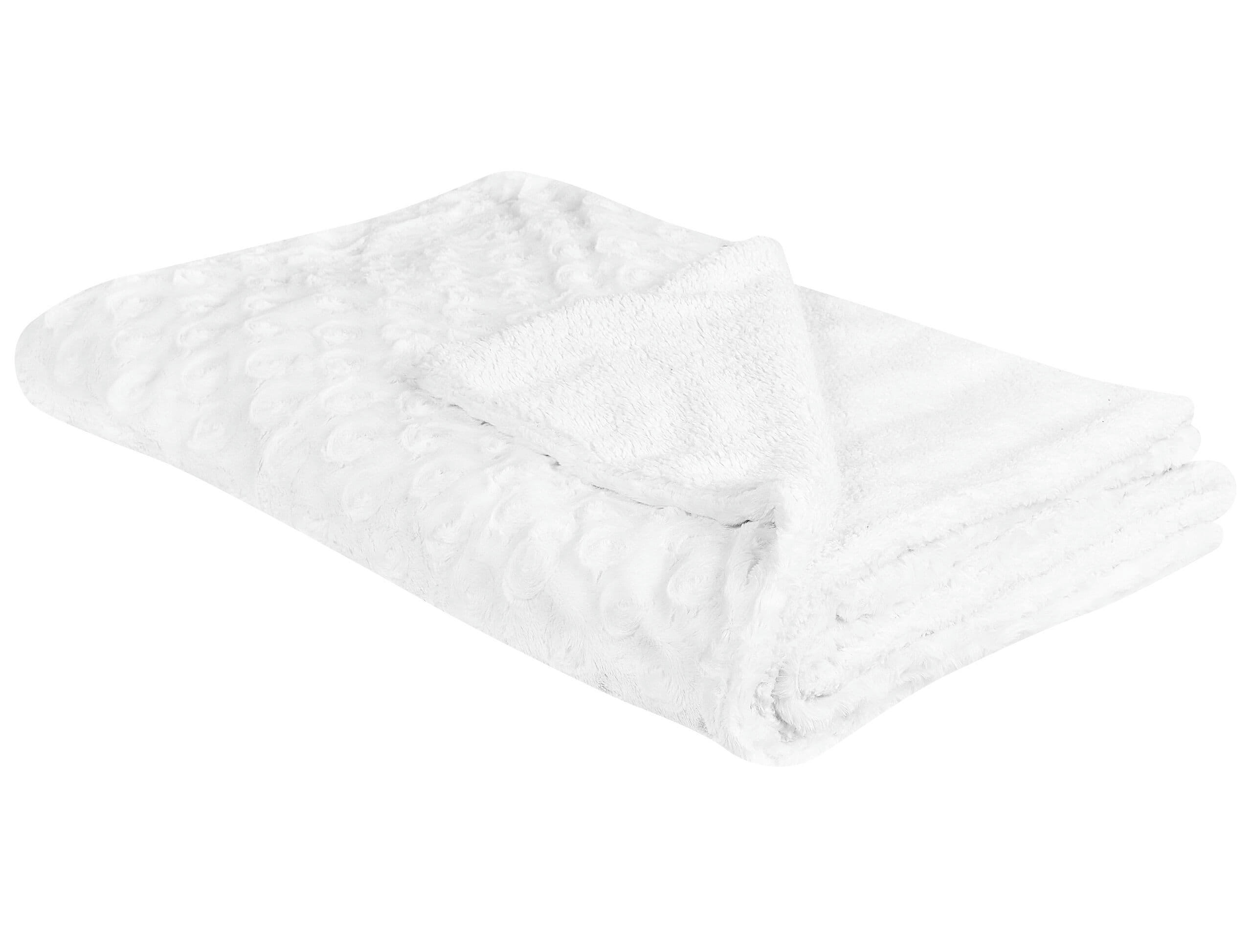KANDILLI - Plaid en polyester blanc 200x150cm