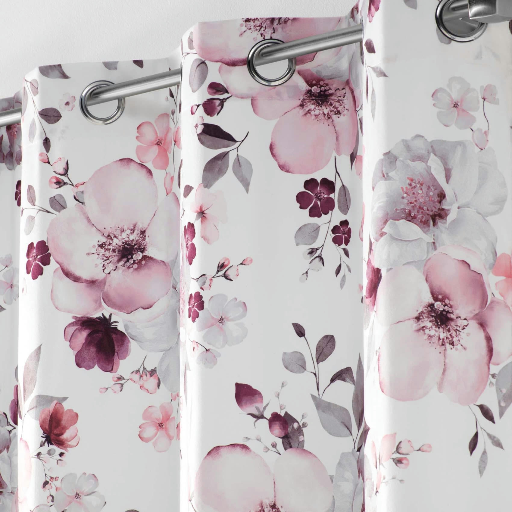VELVET FLOWER - Rideau effet velours blanc 140x240cm