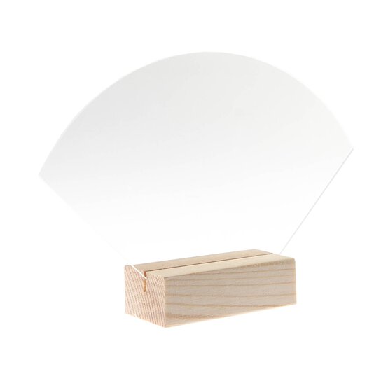 Clear Fan Acrylic Table Sign 19cm