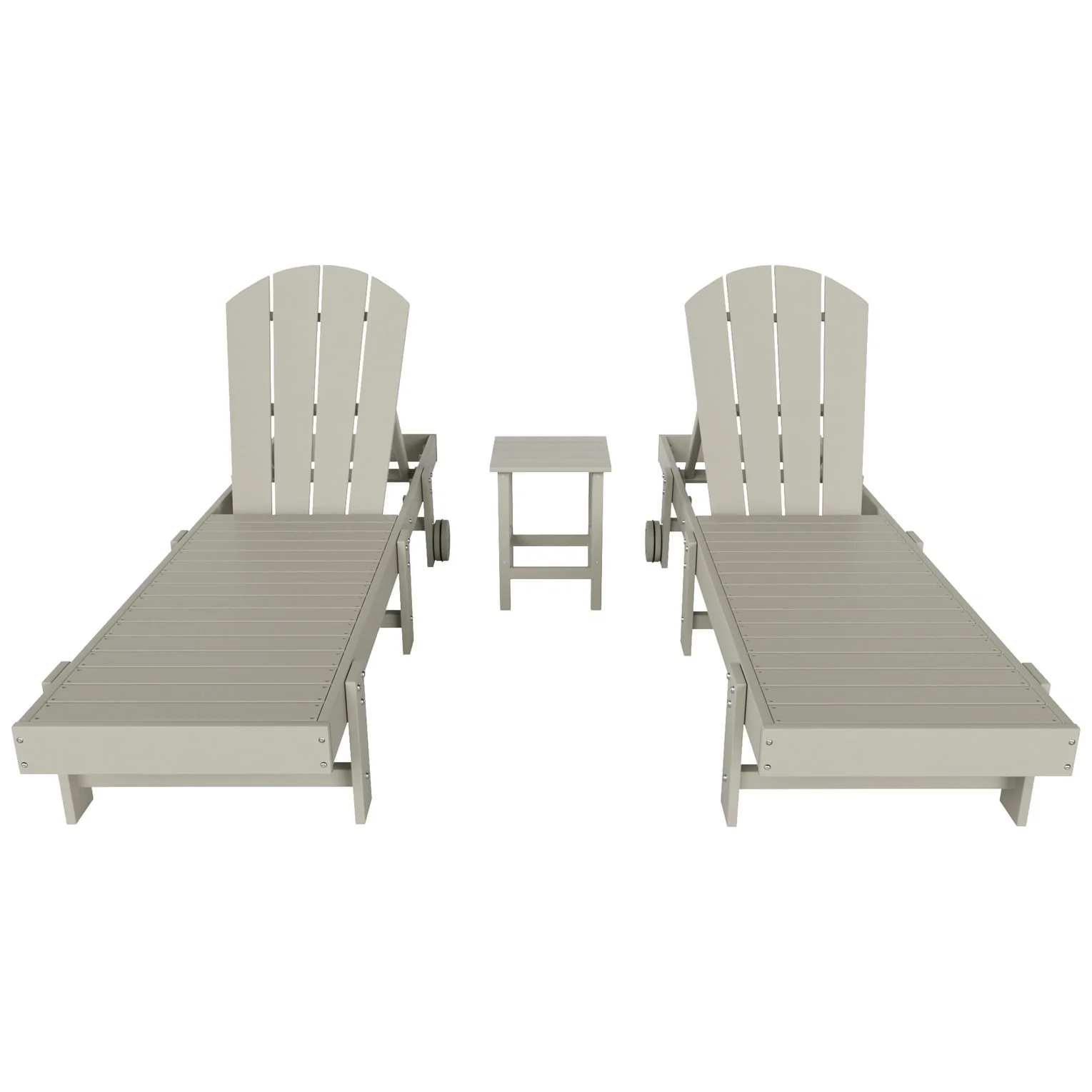 Polytrends Laguna Hdpe All Weather Outdoor Patio Pool Reclining Armless Chaise Lounges (3-Piece Set)