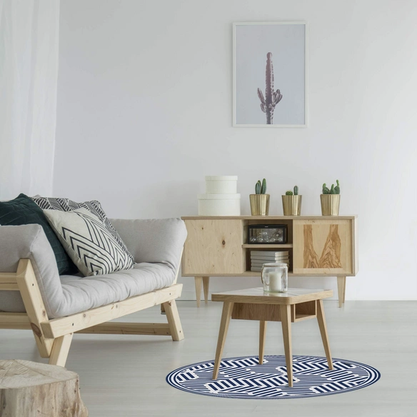 Vinyl Teppich »Svenson«, BxL:68 cm x 68 cm, blau|weiß