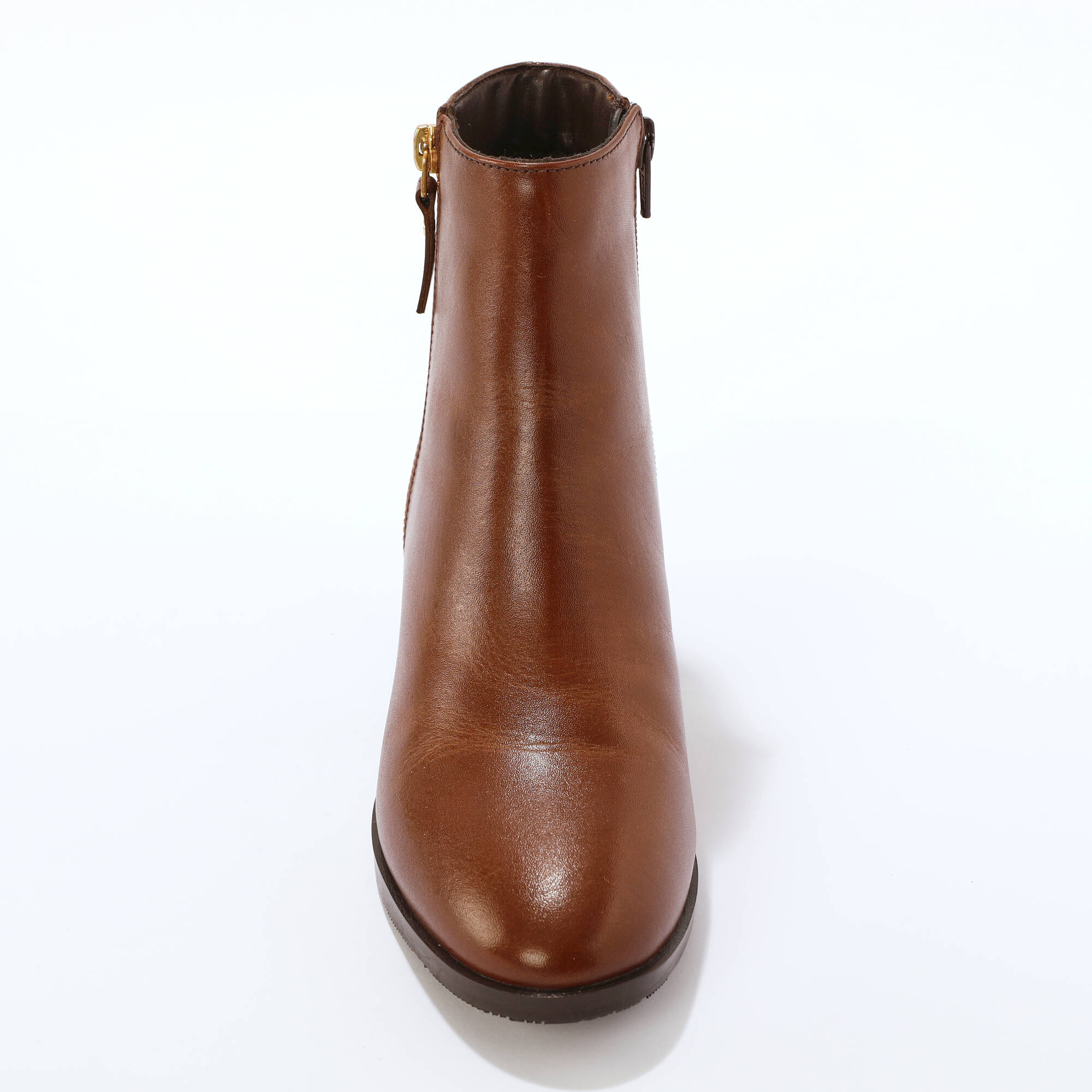 Boots zippées en cuir