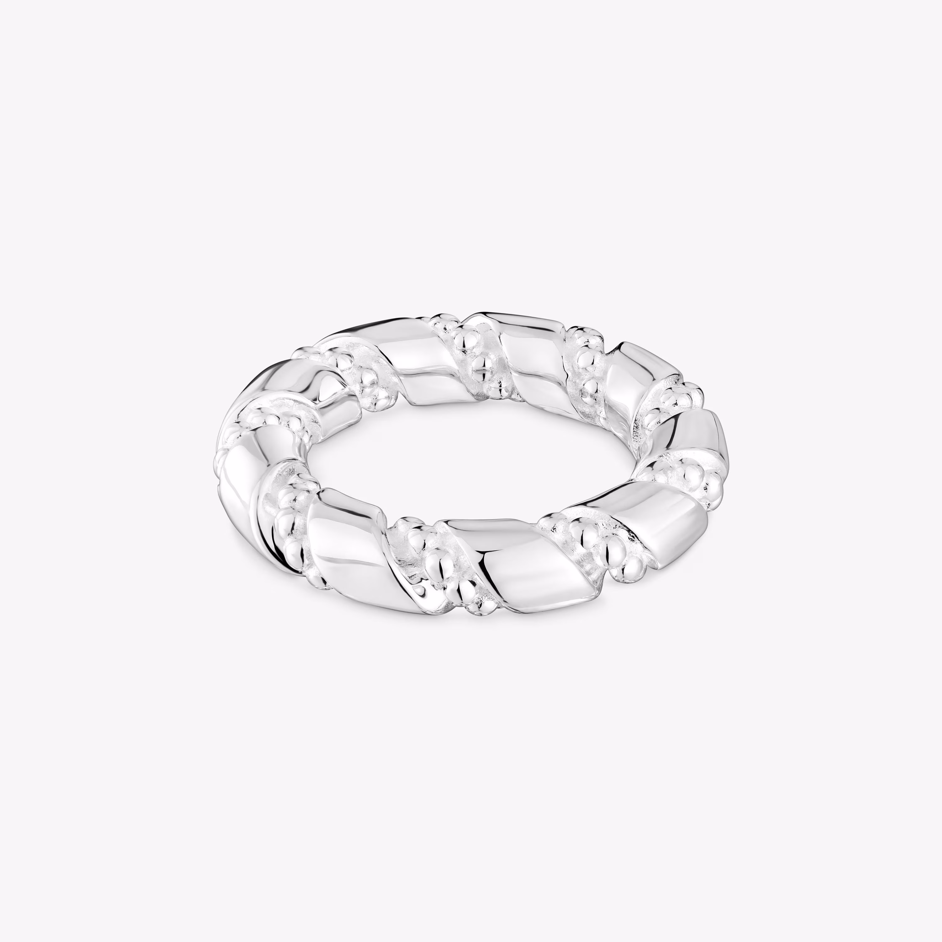 Anillo grande de plata Twisted