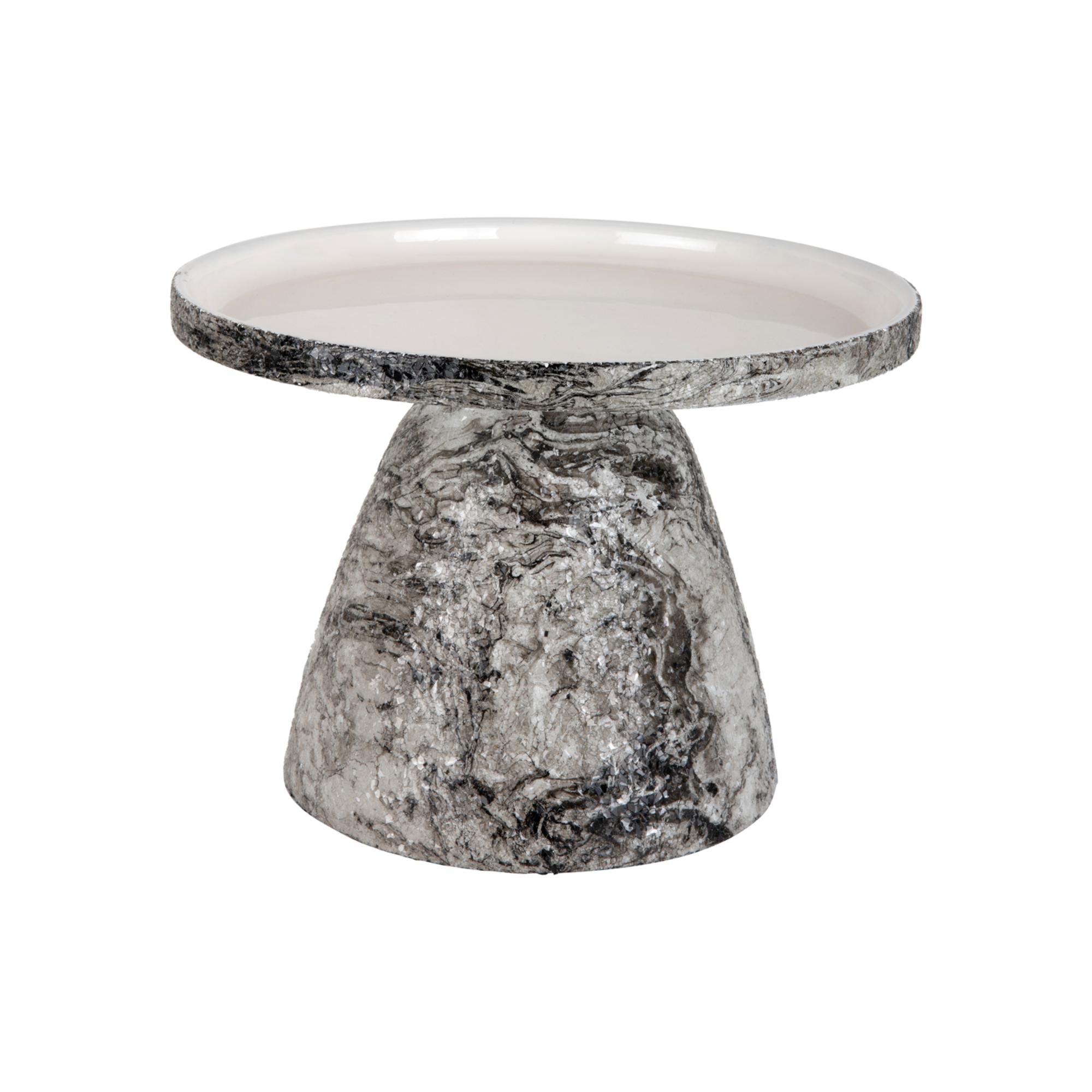 Leitmotiv bijzettafel Mosaic Marble - wit - 42x42x29cm