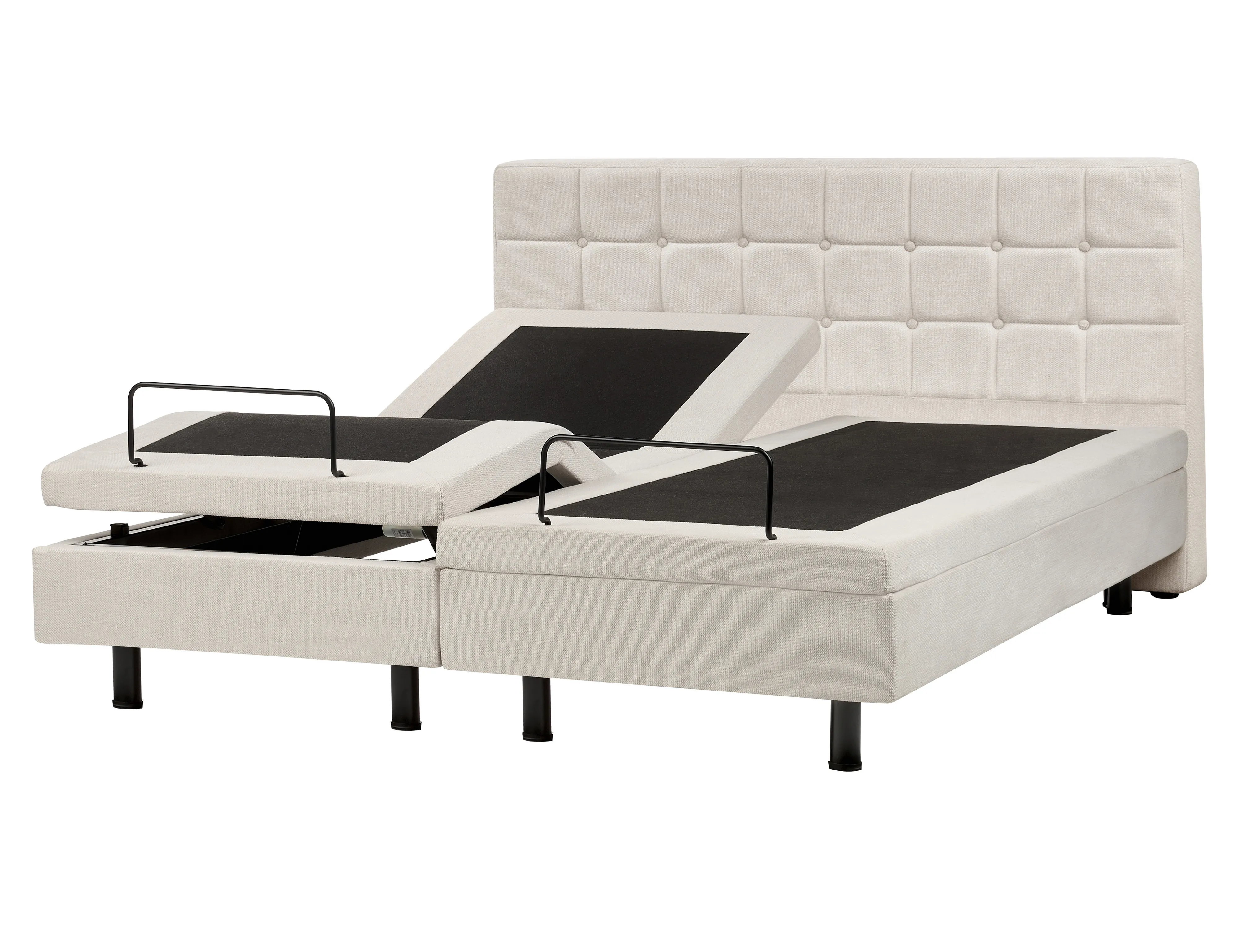 Adjustable Bed Fabric DUKE 160 x 200 cm (EU King Size) Light Beige