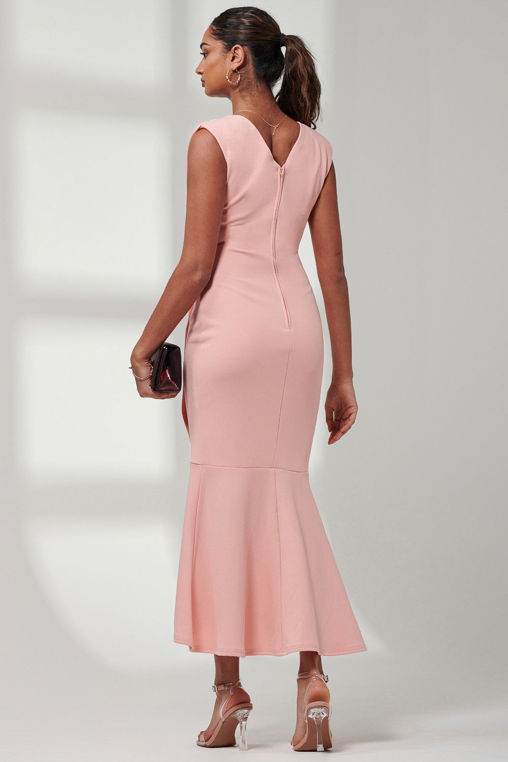 Jolie Moi Mabruka Frill Fishtail Maxi Dress