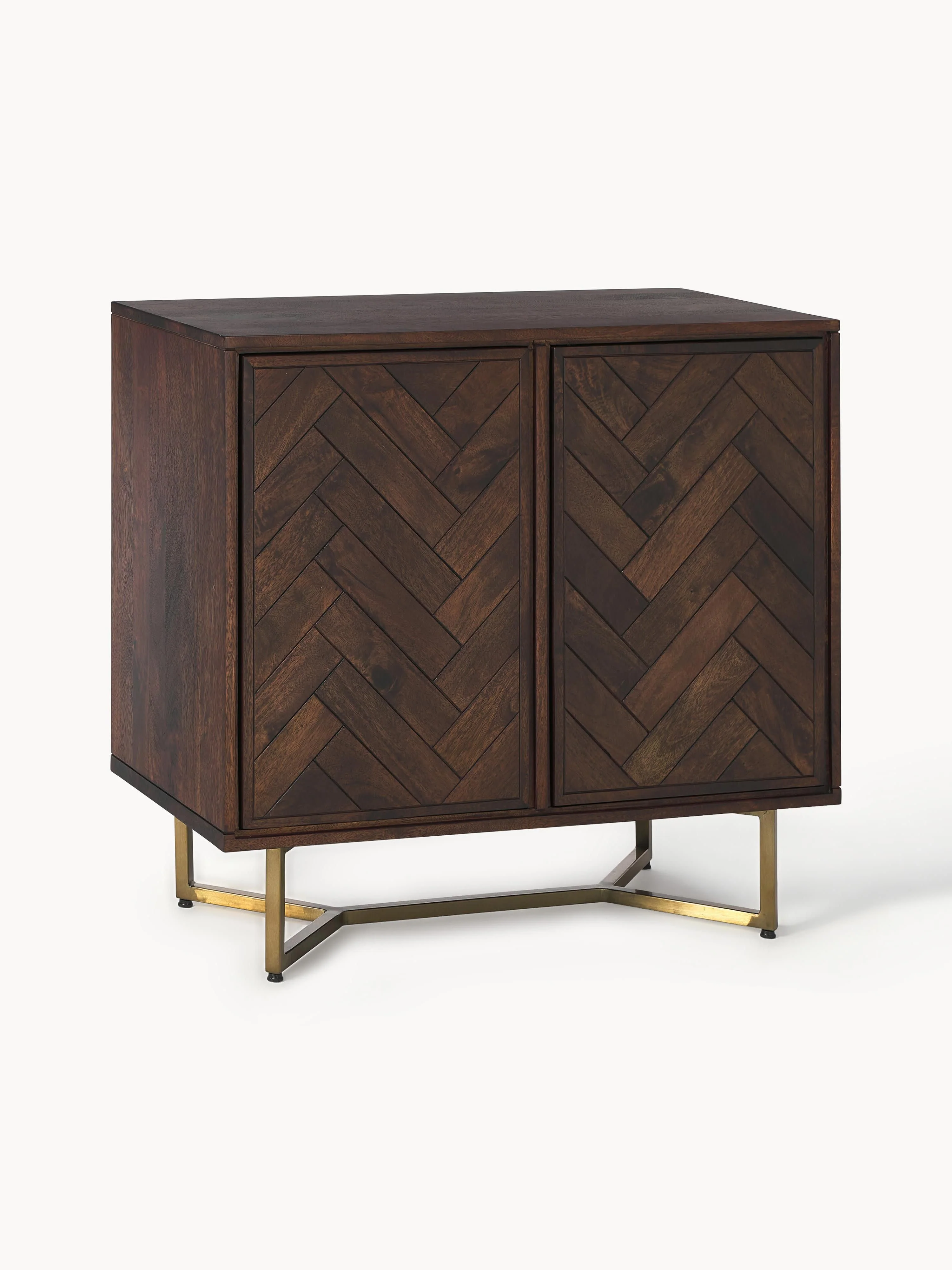 Sideboard Luca aus Mangoholz mit Fischgrät-Muster
