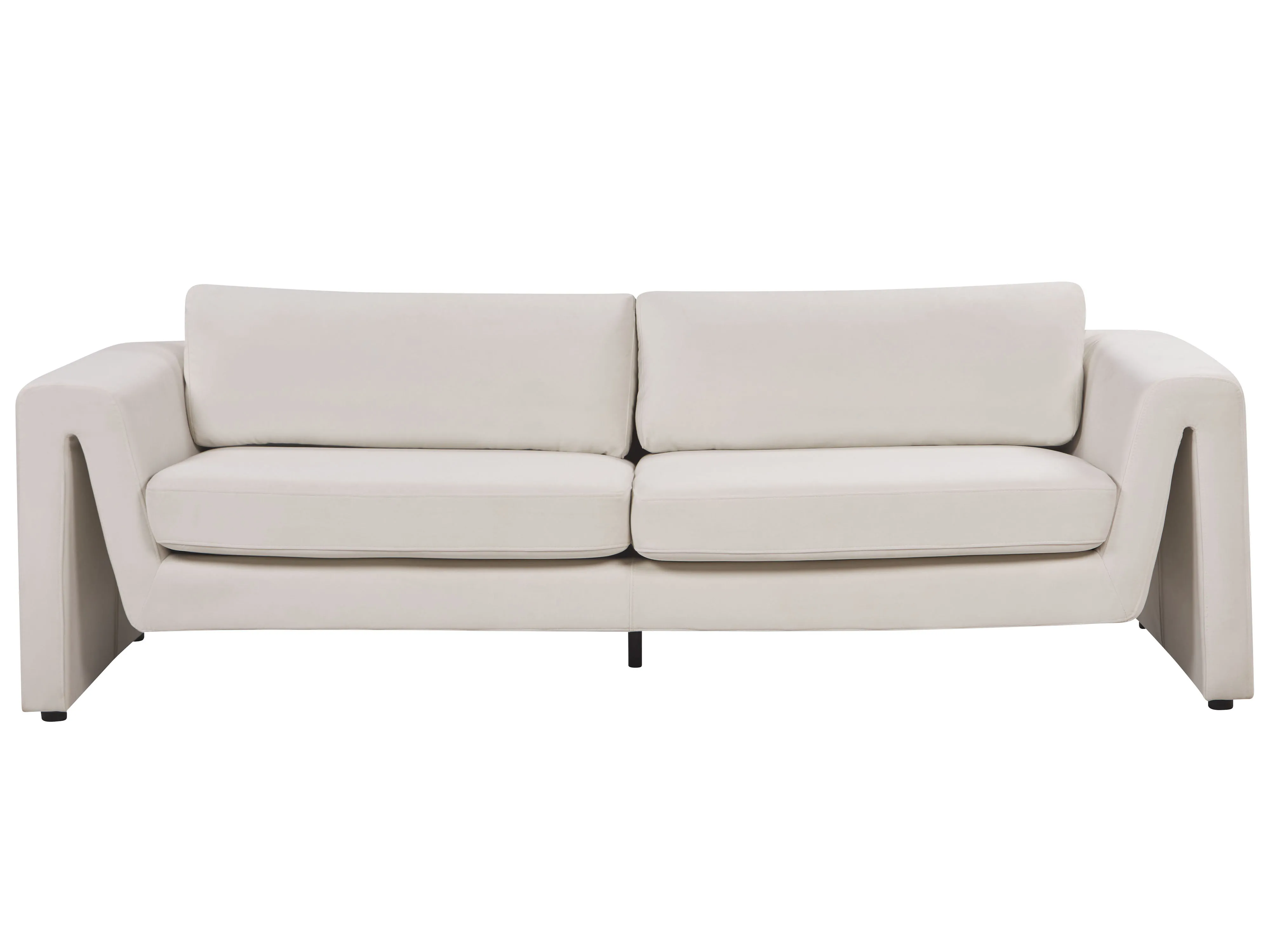 Sofa 3 Seater MAUNU Velvet Light Beige