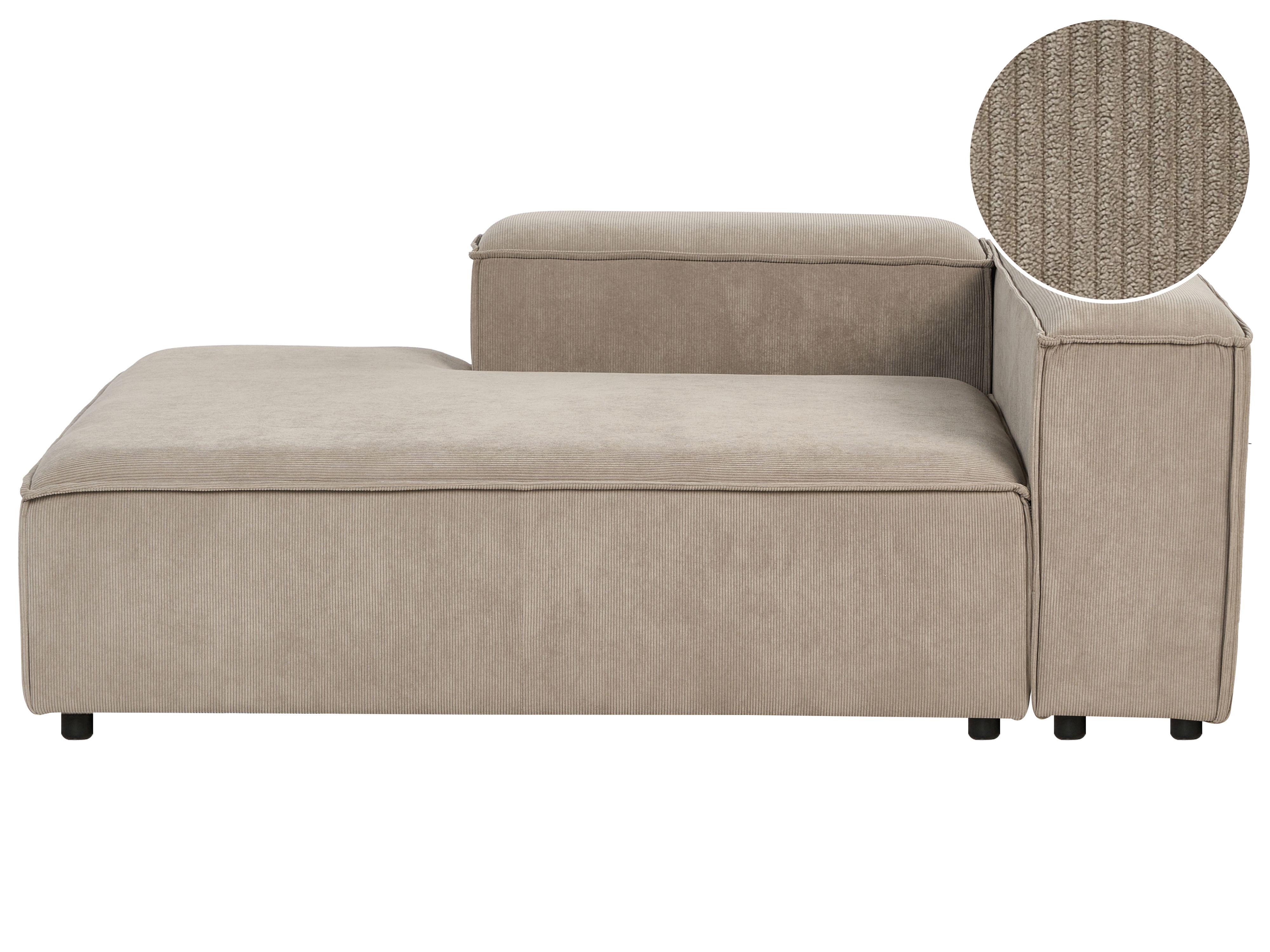 Right-Hand Chaise Longue ARDAL Corduroy Light Brown