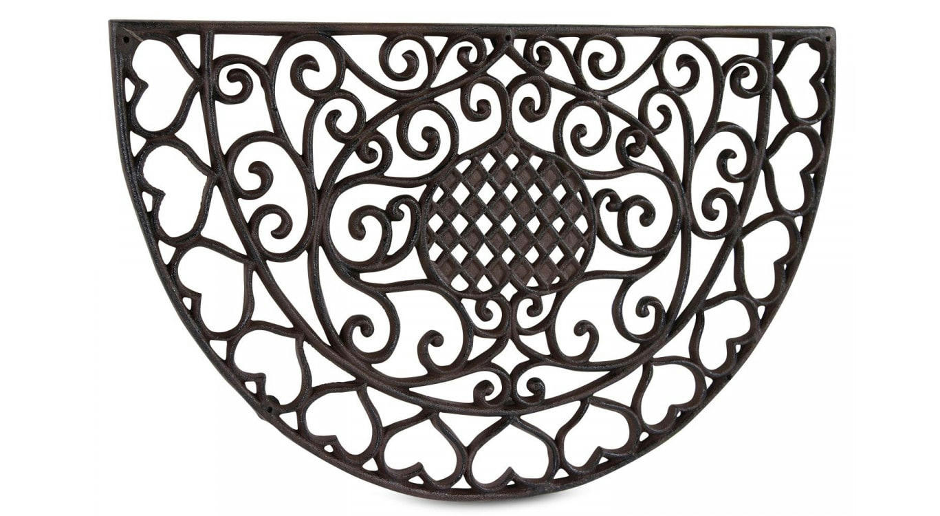 - Paillasson Demi-Lune Fonte Marron 59x36,5x2cm