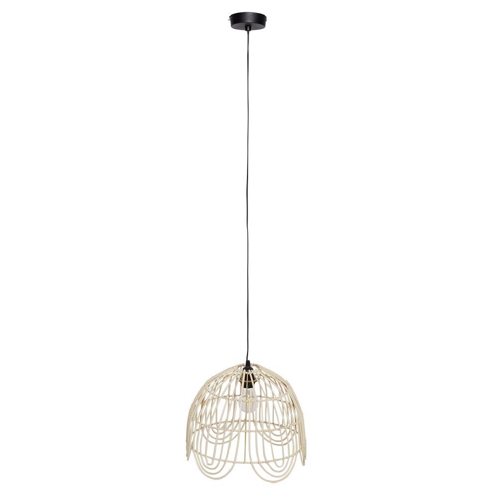 Luminaire à suspension filaire en rotin naturel