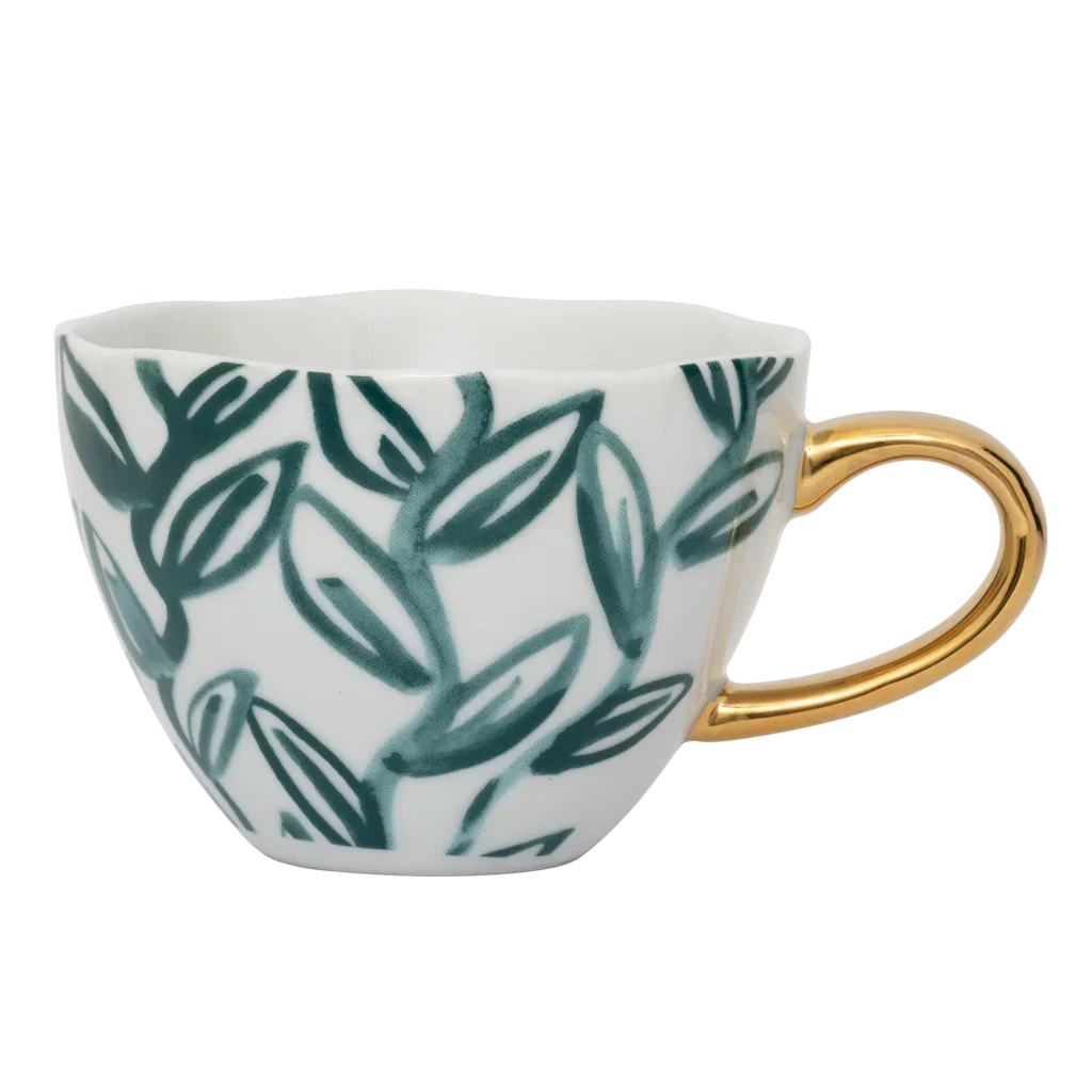 Urban Nature Culture Good Morning kopje Cappuccino/Tea Leaves - Aqua - 11x8cm