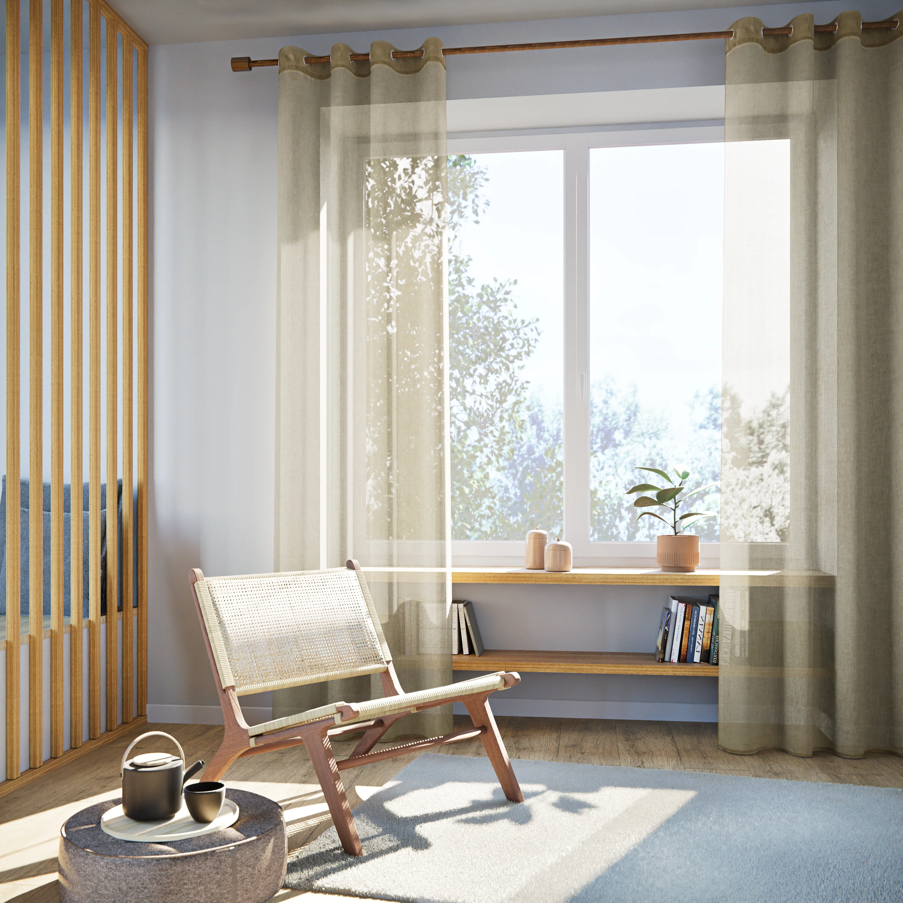 Voilage ZEPHYR coloris ficelle 160 x 240 cm