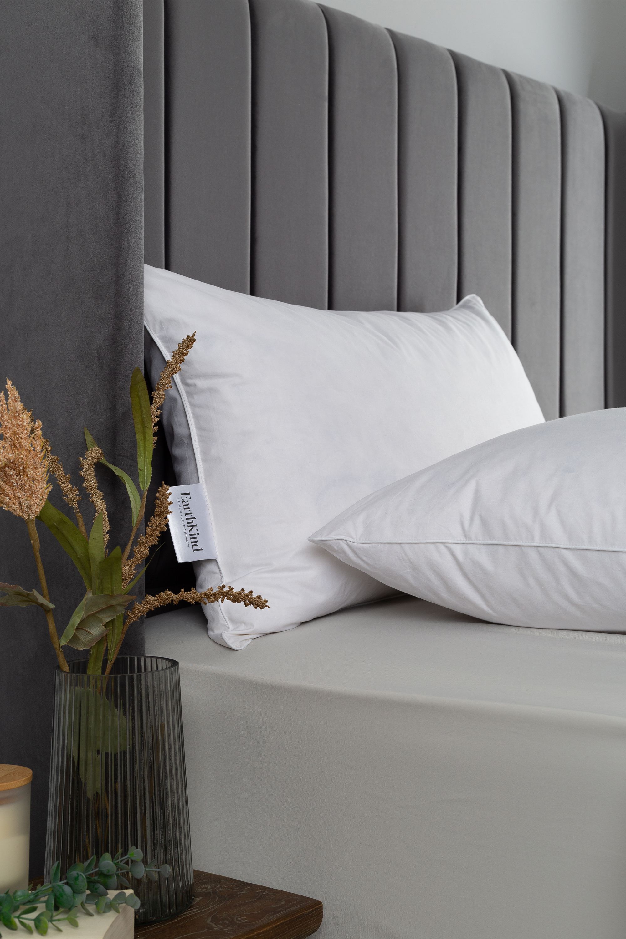 EarthKind 2 Pack Feather & Down Medium Support Pillows