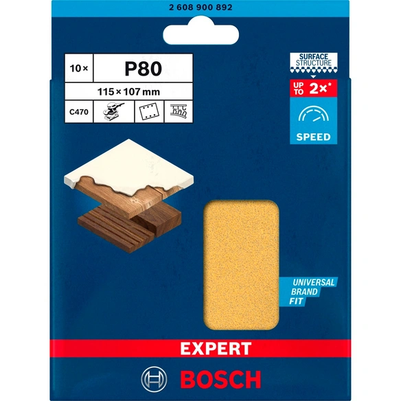 Schleifblatt, »EXPERT C470«, 115x107 mm, K80, 10 Stück