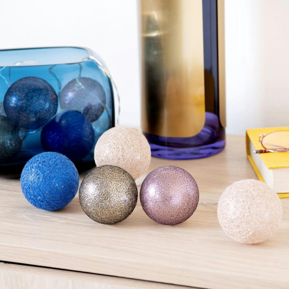 NEREID - Guirlande lumineuse bleue, dorée et écrue 10LED L166