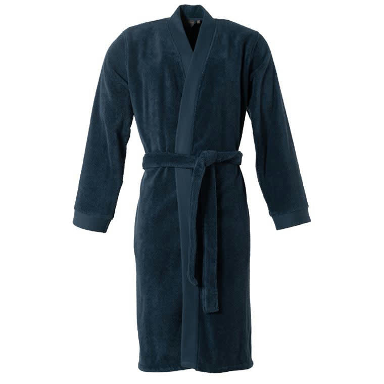 ROMEO - Peignoir homme coton moelleux bleu