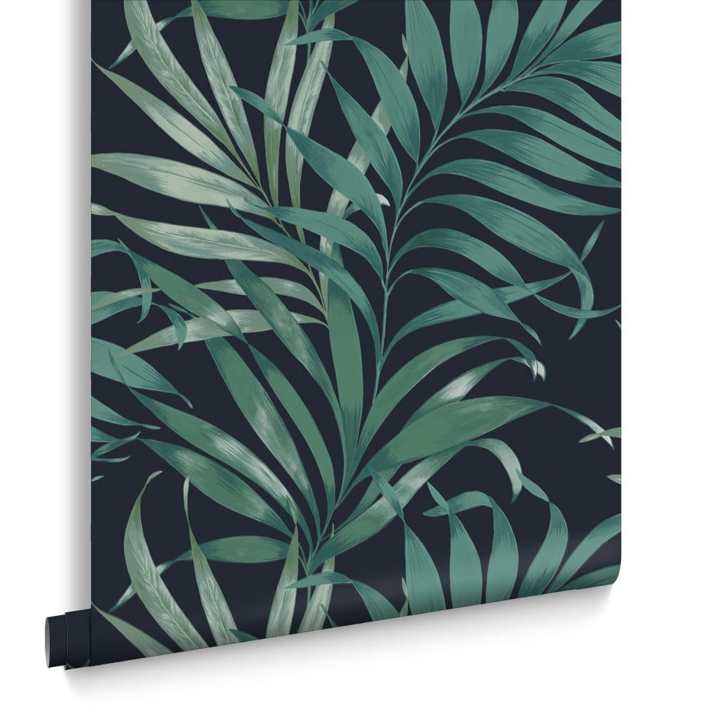 - papier peint yasuni midnight bleu vert 1005x52cm