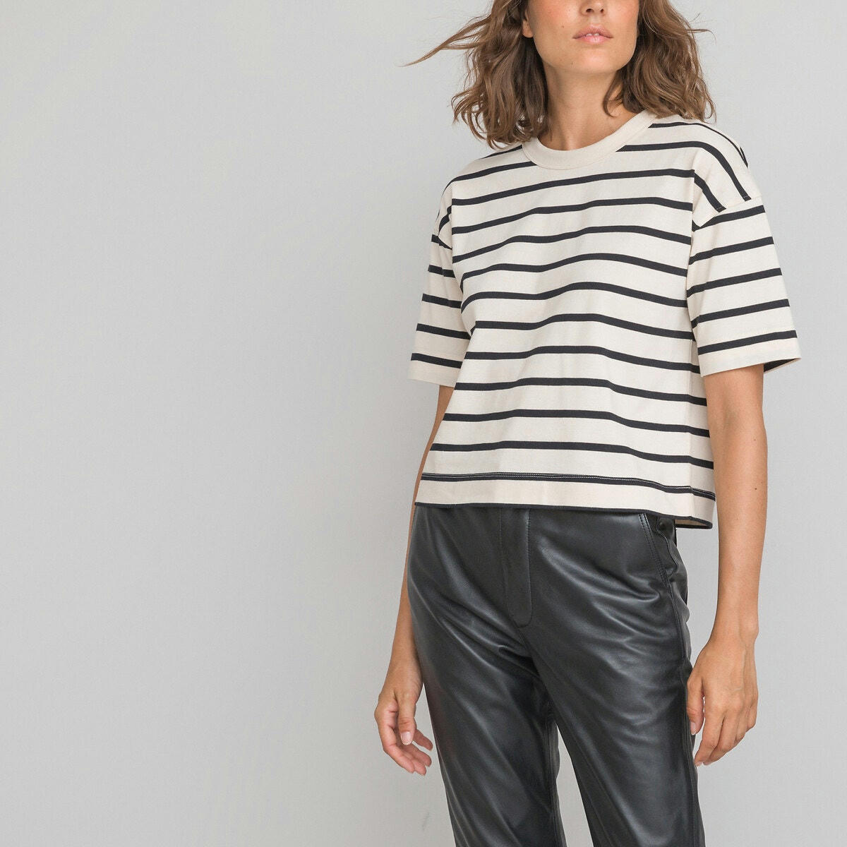 T-shirt boxy, à rayures