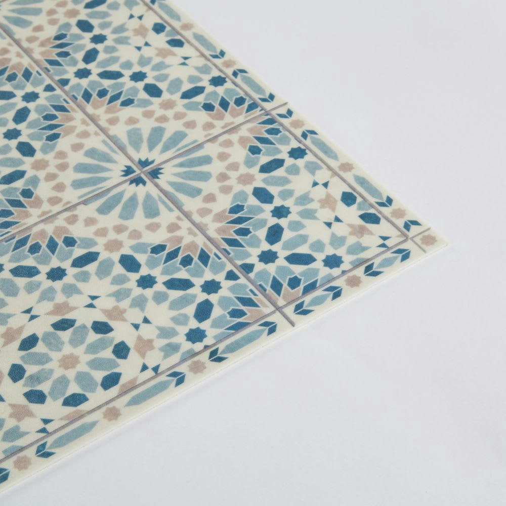 BAIRRO - Tapis en vinyle imprimé mosaïque vert, bleu et rose 50x80