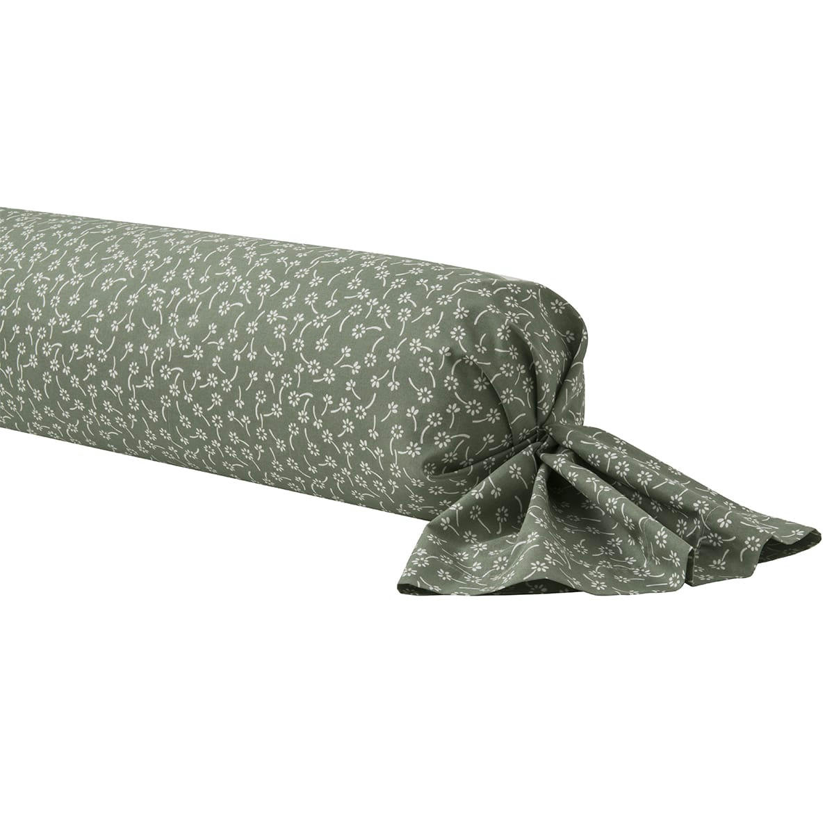 EMMA - Taie de traversin imprimée en lyocell vert 85x185cm