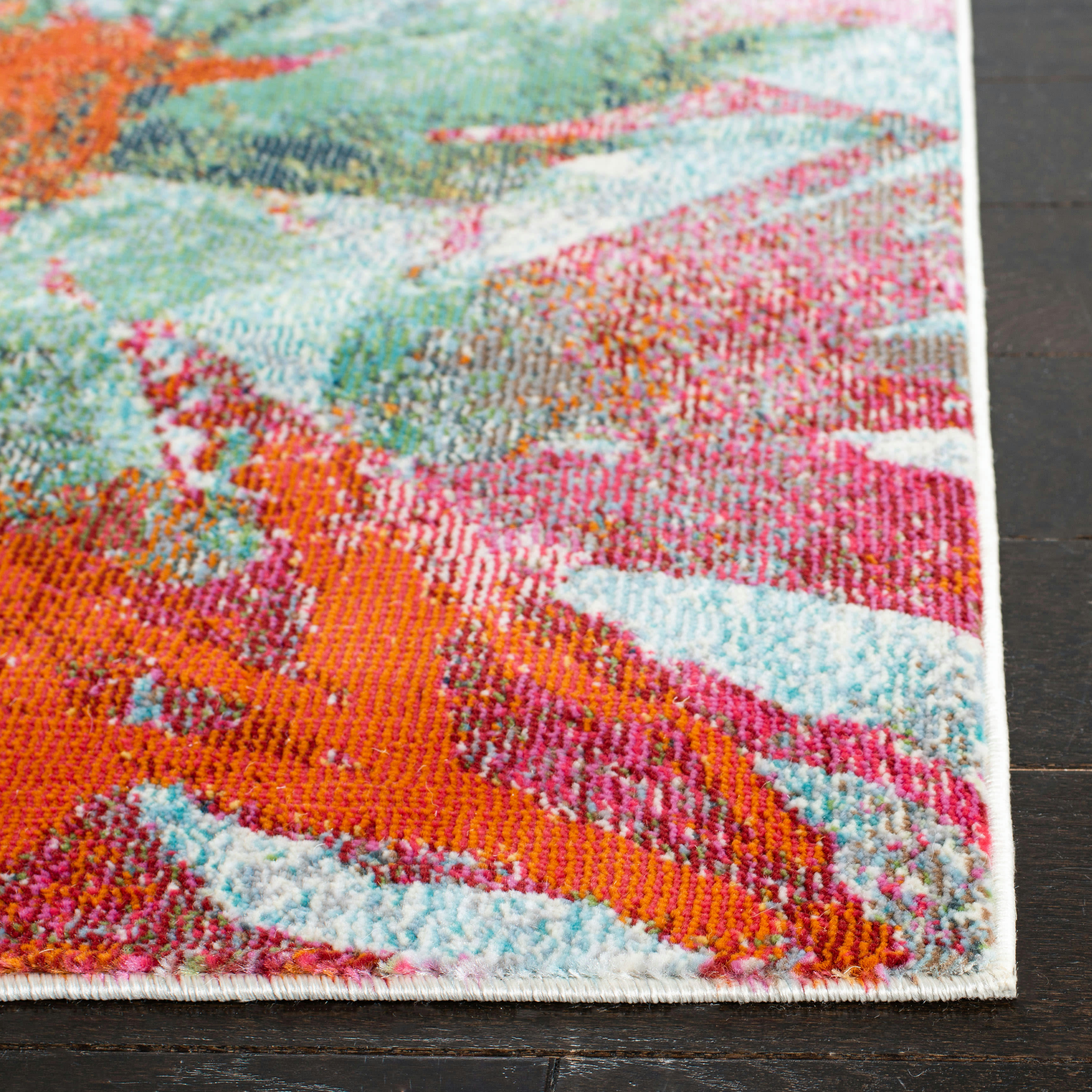 LILLIAN - Tapis de salon interieur en bleu & orange, 160 x 231 cm