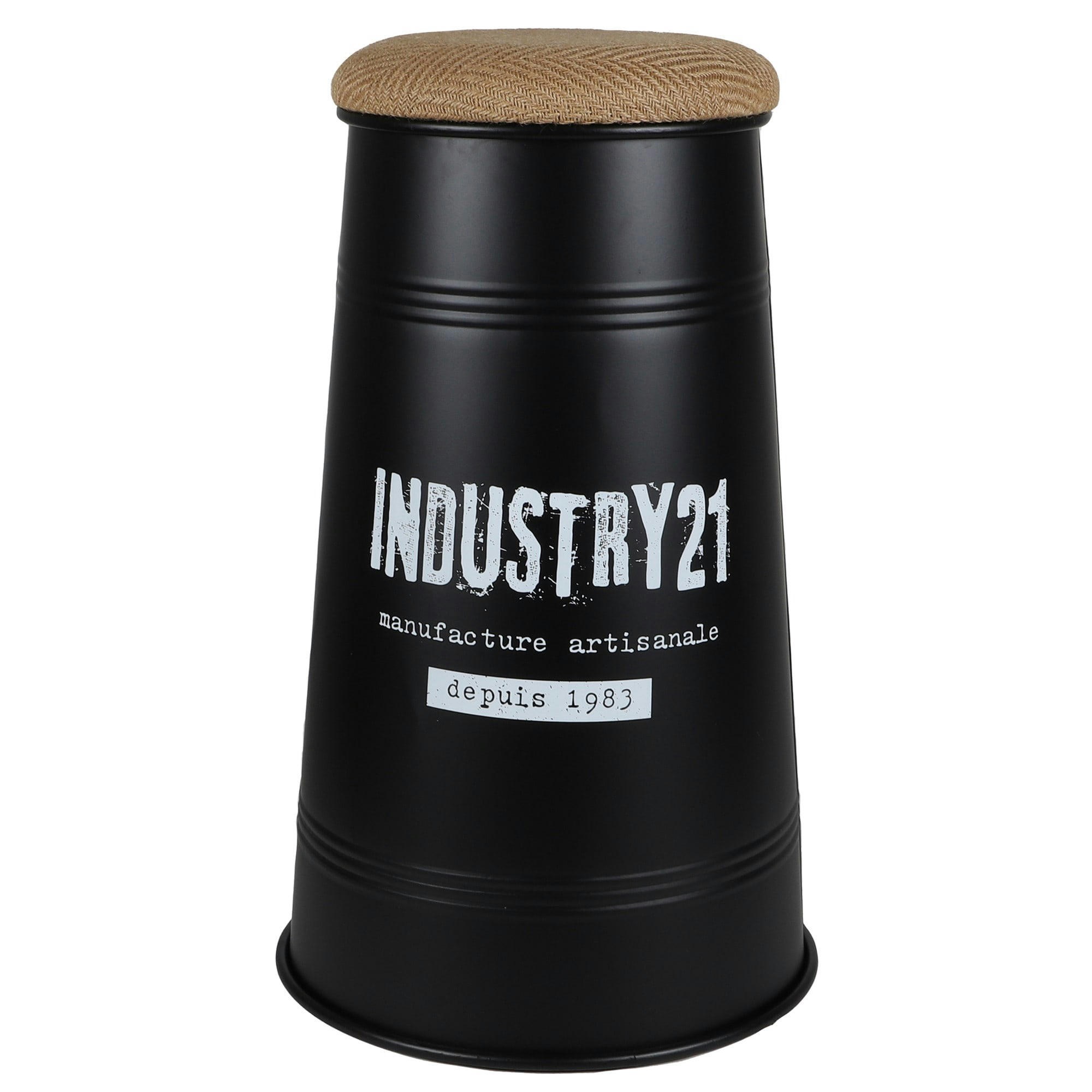 - Tabouret de bar métal noir style industriel 40x40x66.5cm