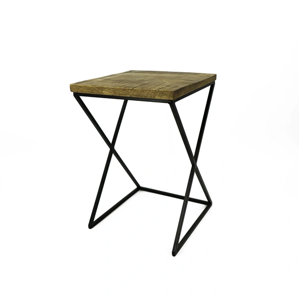 Beistelltisch-Set, BxHxL: 41 x 56 x 41 cm, Metall/Mangoholz