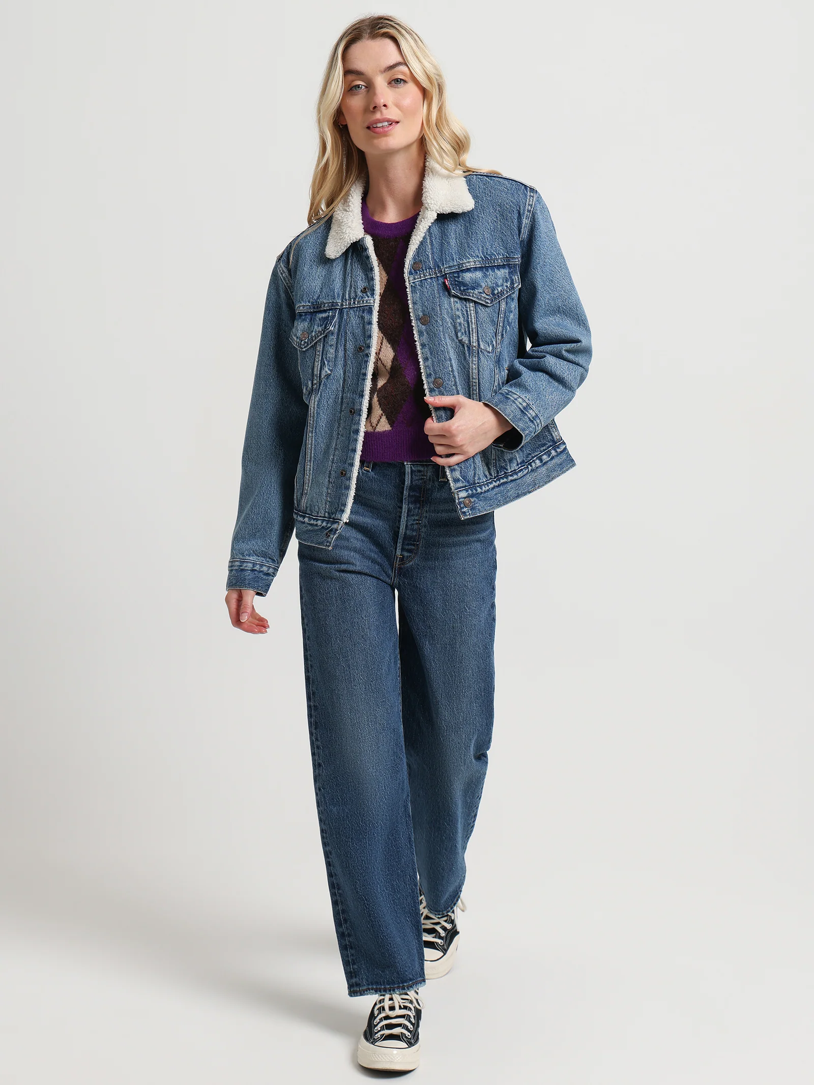 Ex Boyfriend Sherpa Trucker Jacket