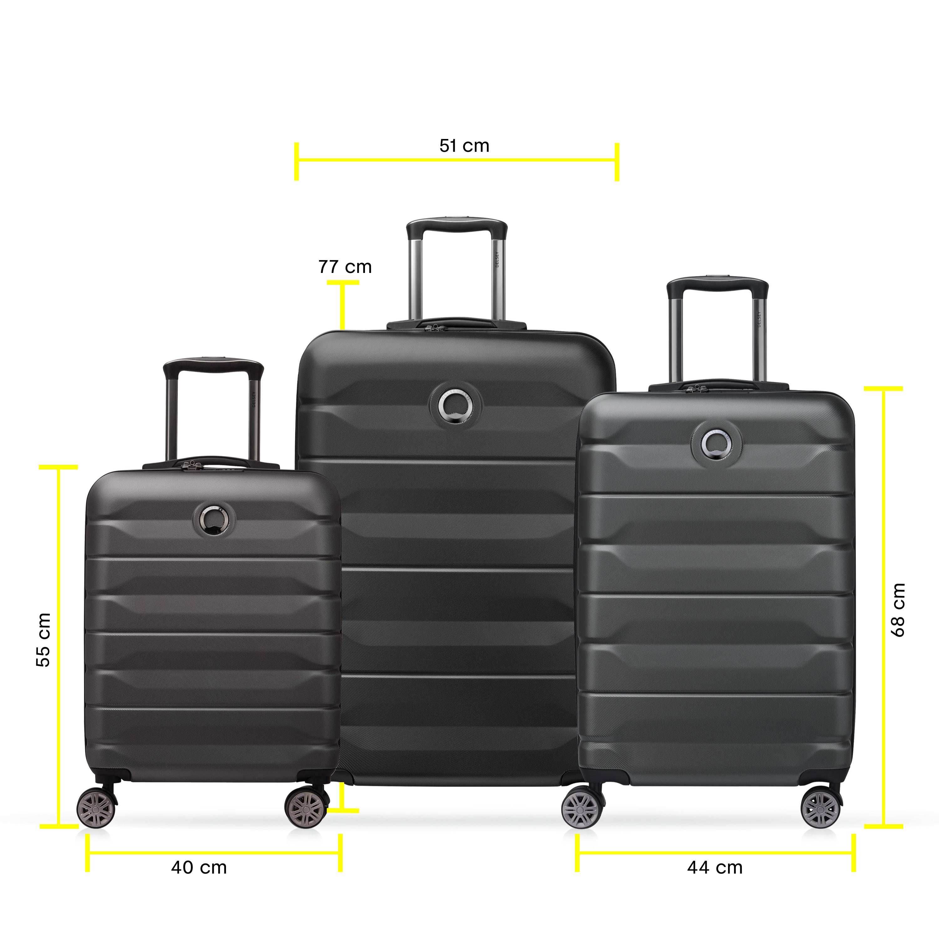 AIR ARMOUR - Set 3 Valises (L-77cm) (M-68cm) (S-Slim-55cm)