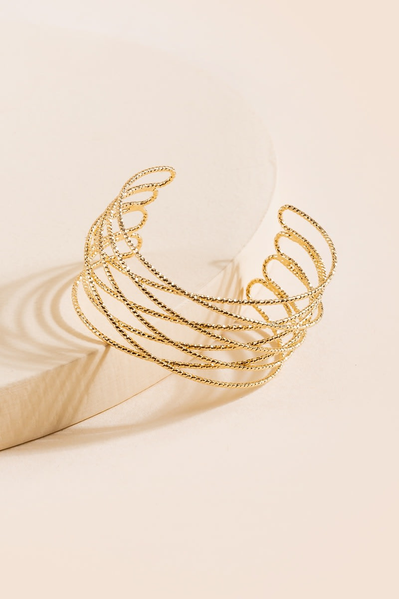 Jia Cross Twisted Cuff Bracelet