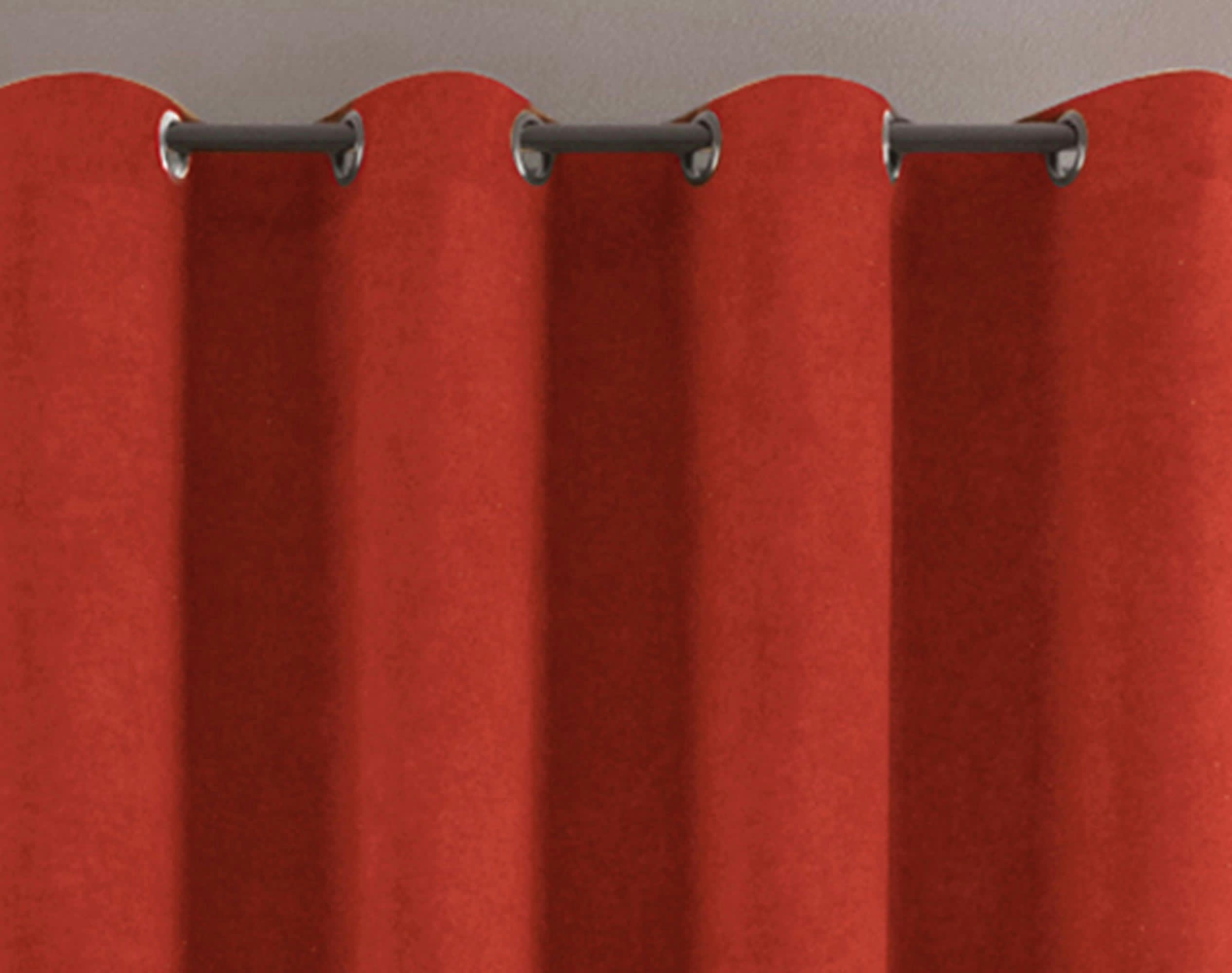 ALASKA - Rideau à l'unité monté sur œillet 140x260 en polyester orange