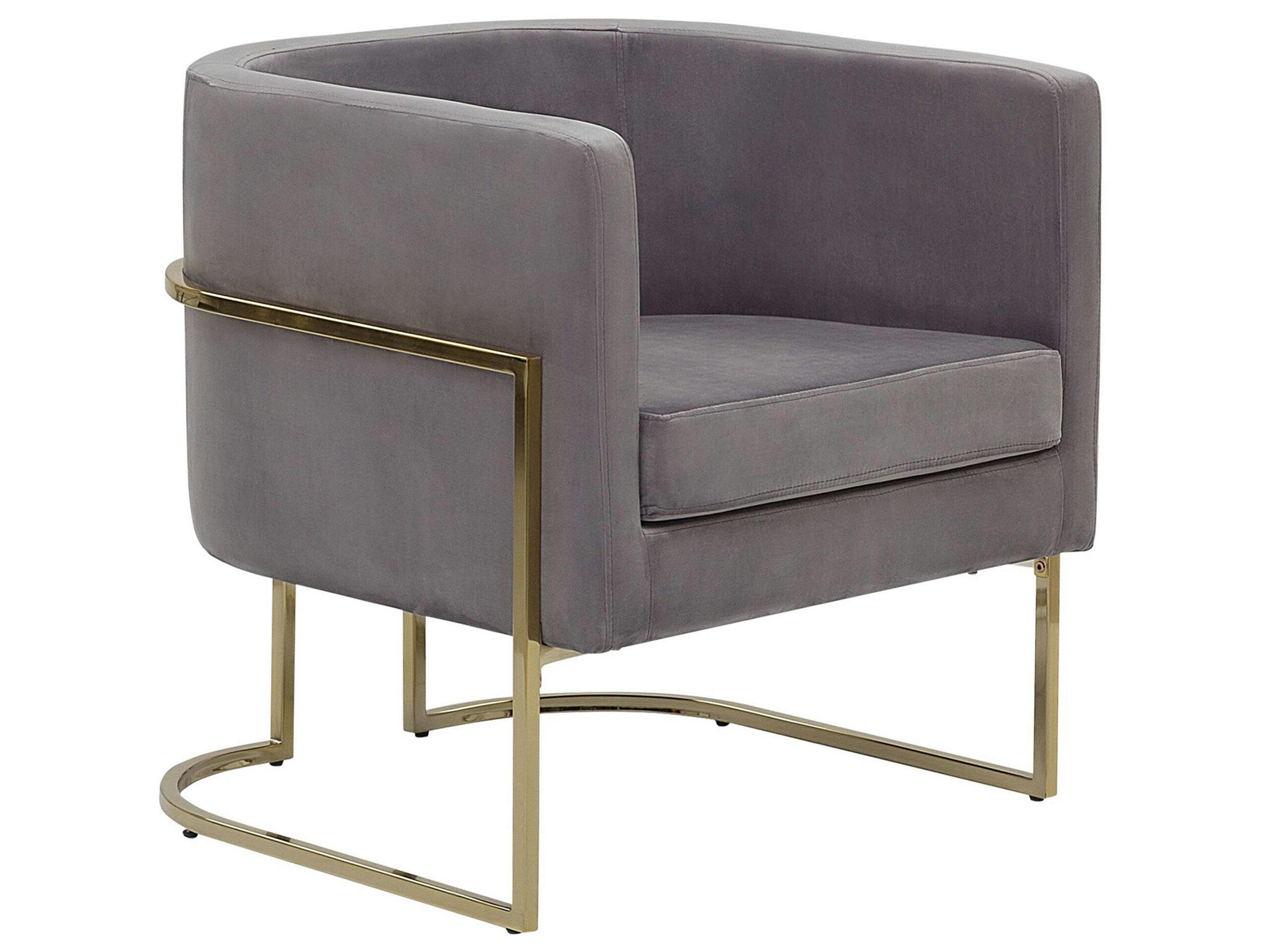 SIRKKA - Fauteuil club en velours gris